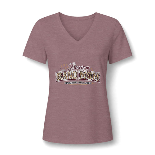 Band Mom V-Neck Tee – "Bowie Band Mom" Marching Bulldogs Support Shirt