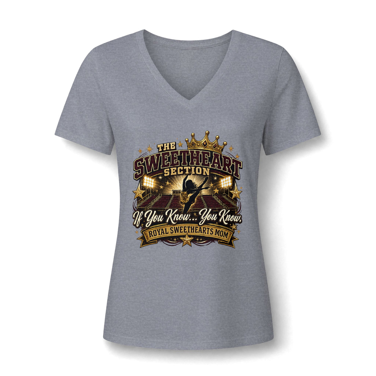 Women's V‑Neck Tee — "The Sweetheart Section: If You Know...You Know" Royal Sweethearts Mom Shirt