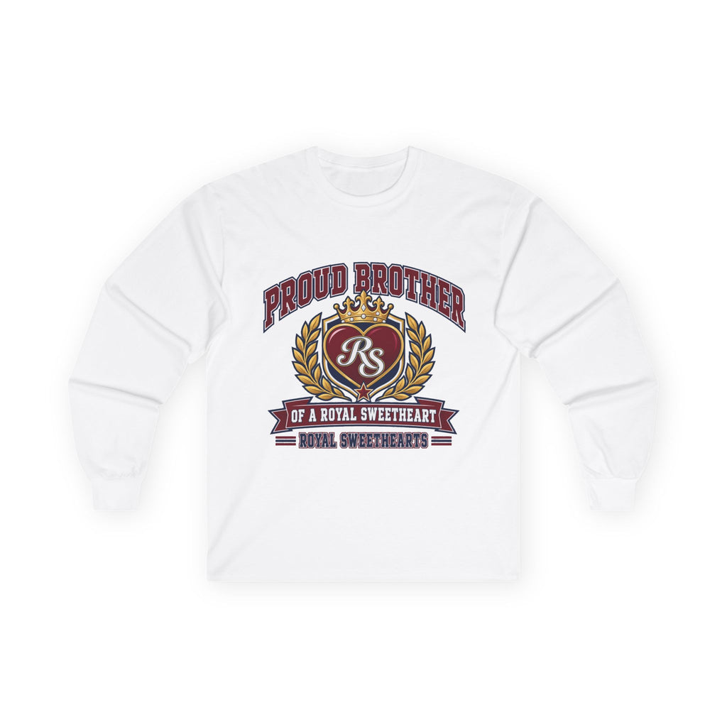 Proud Brother Long Sleeve Tee — "Proud Brother of a Royal Sweetheart" Crest Design