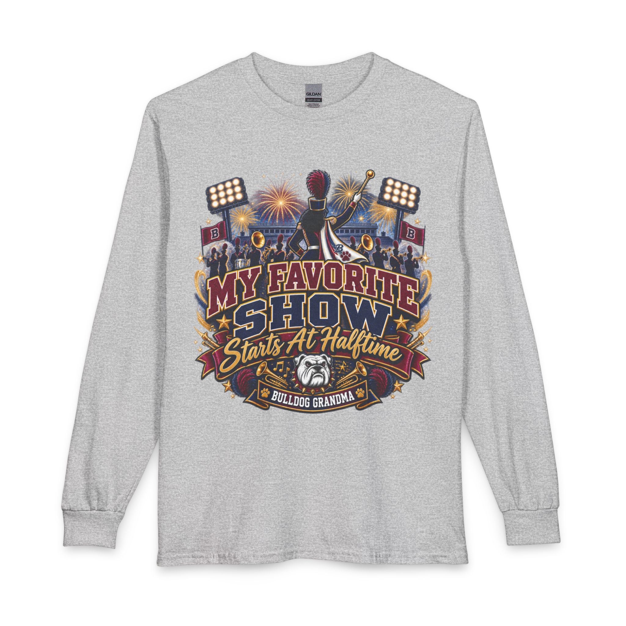 Halftime Show Fan Long Sleeve Tee — "My Favorite Show Starts at Halftime" Football Grandma Shirt