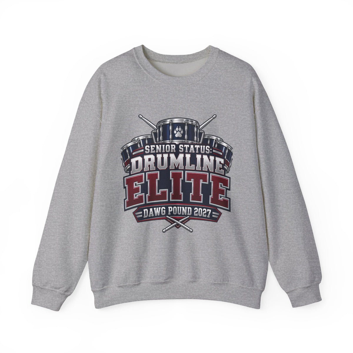 Drumline Elite Crewneck Sweatshirt — "Senior Status" Dawg Pound 2027