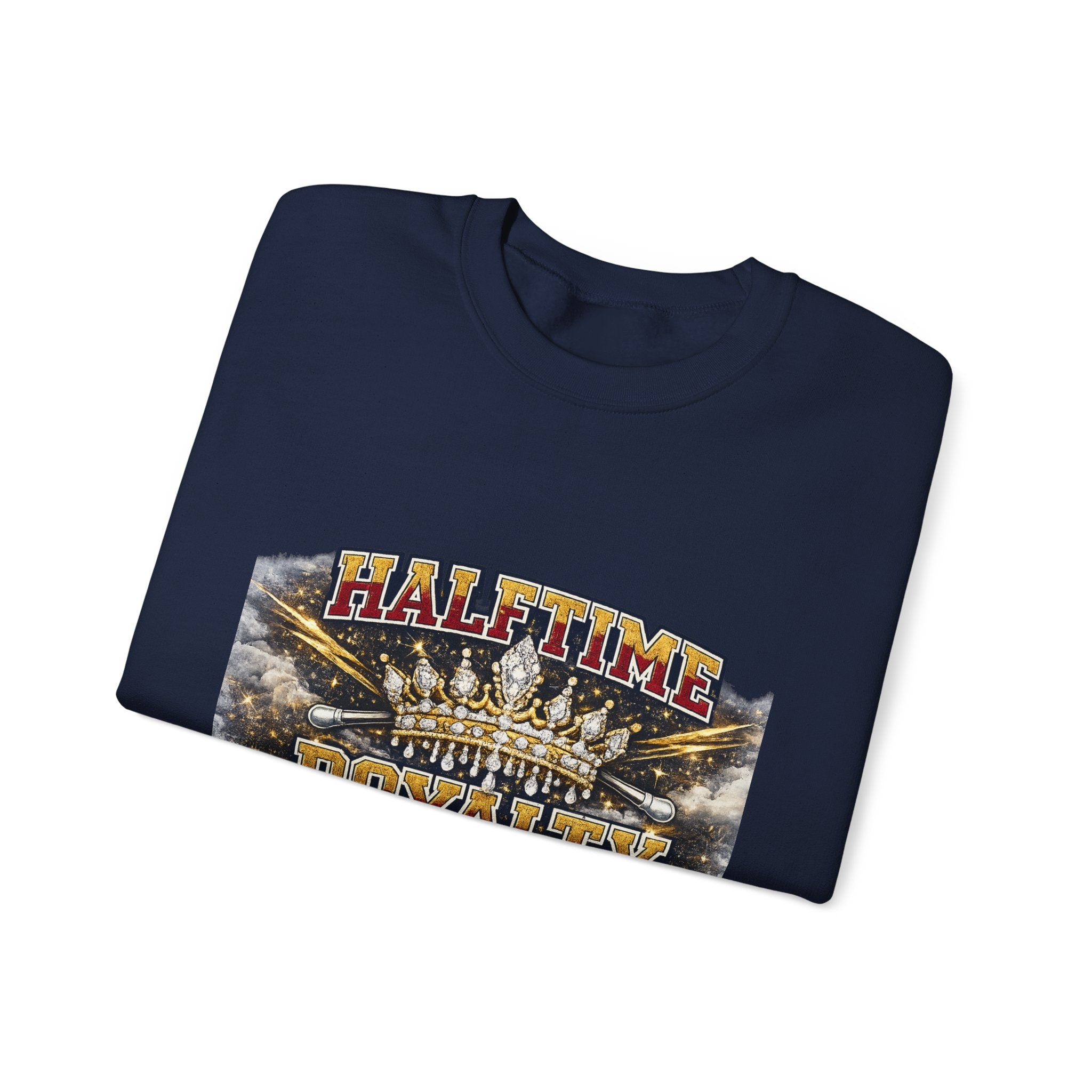 Crewneck Sweatshirt - "Halftime Royalty" Vintage Crown Football Graphic