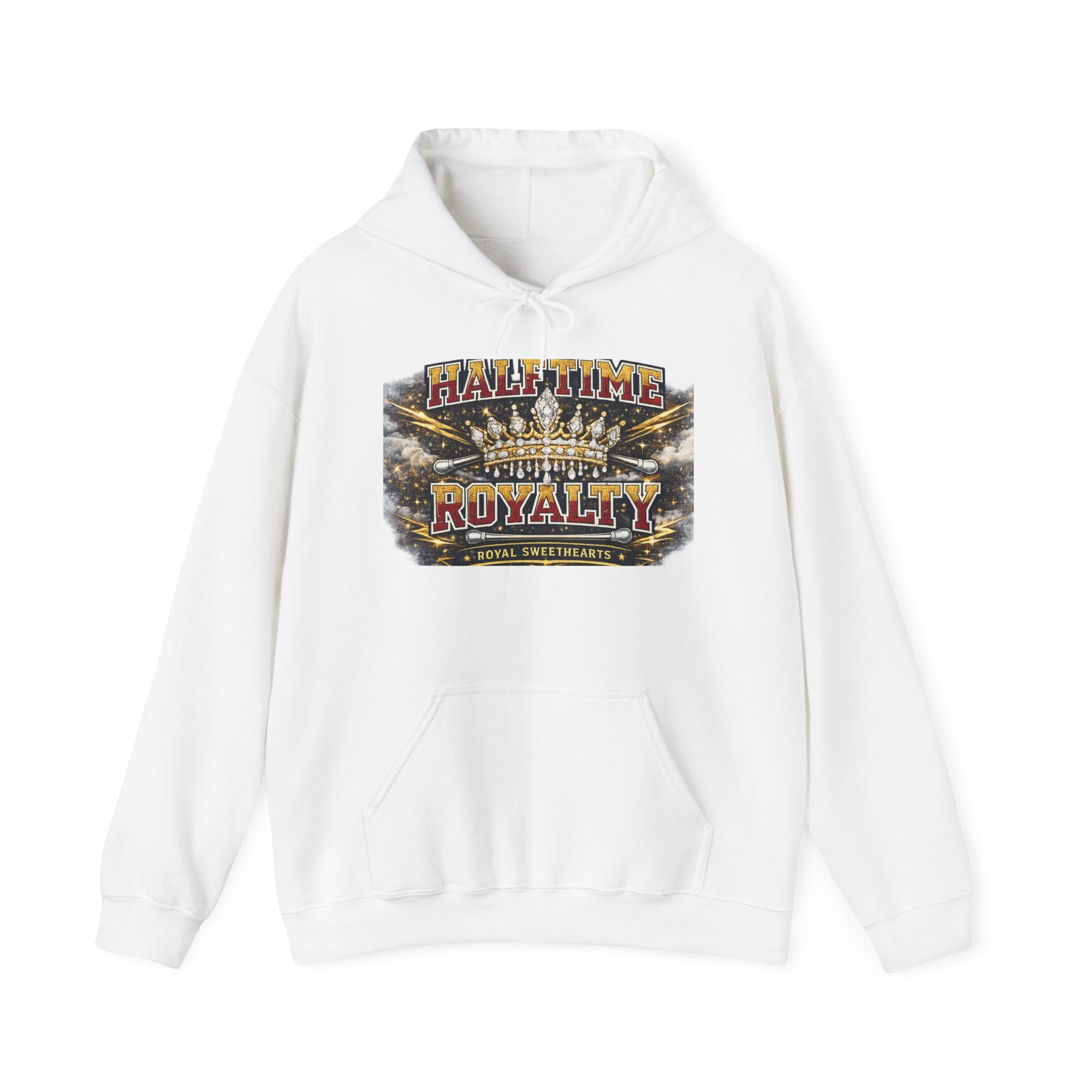 Halftime Royalty Hoodie — Vintage Crown & Stadium Graphic Sweatshirt