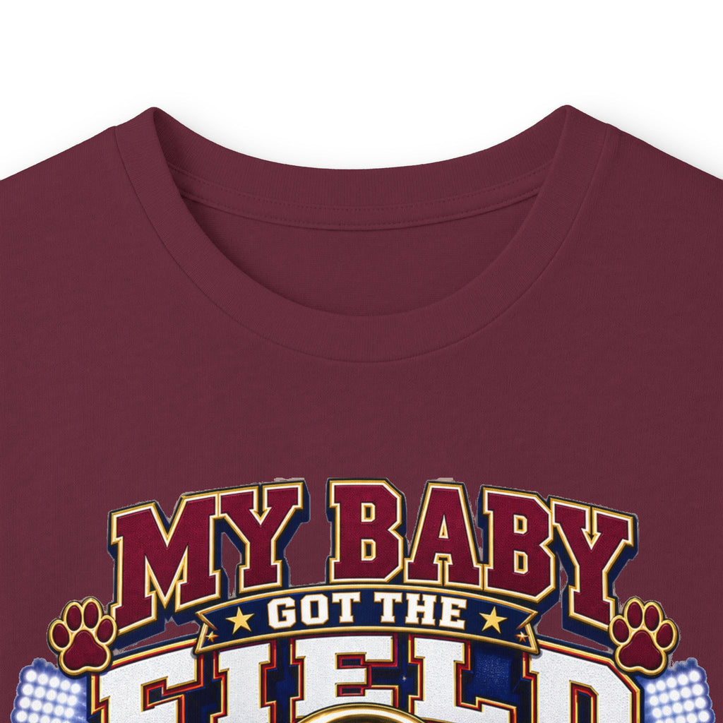 Long Sleeve Tee — “My Baby Left the Field on Lock” Vintage Football Mom Shirt