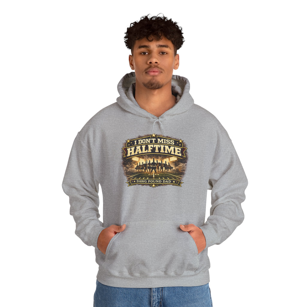 Halftime Country Dad Hoodie — "I Don't Miss Halftime, I Was On The Field" Vintage Football Sweatshirt