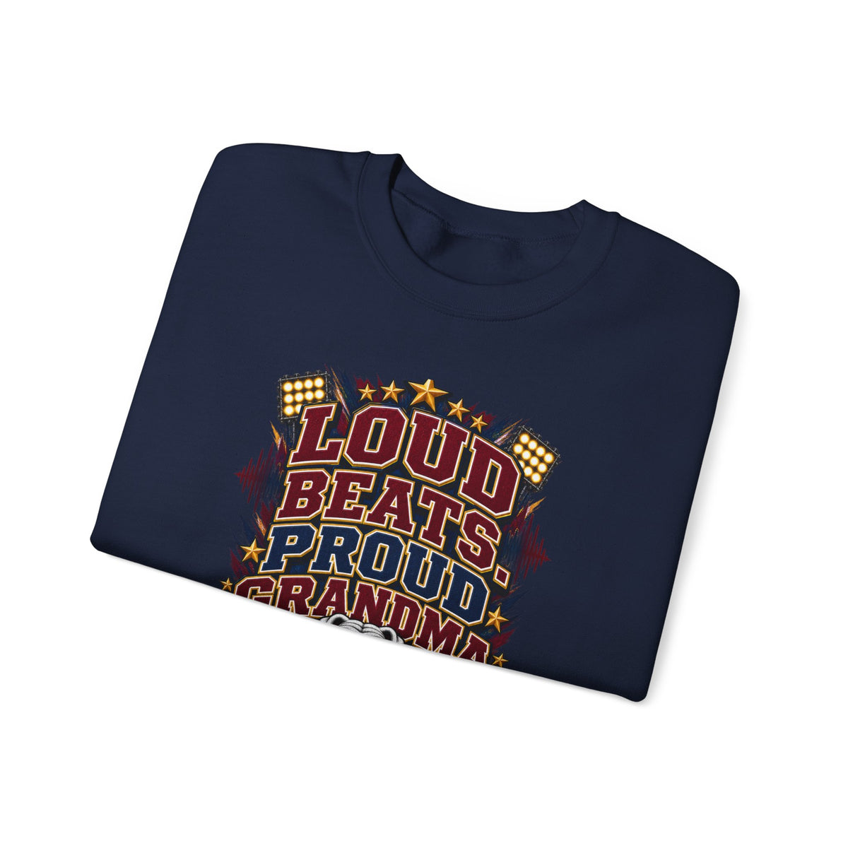 Loud Beats Proud Grandma Crewneck Sweatshirt — Vintage Music Fan Grandma Gift