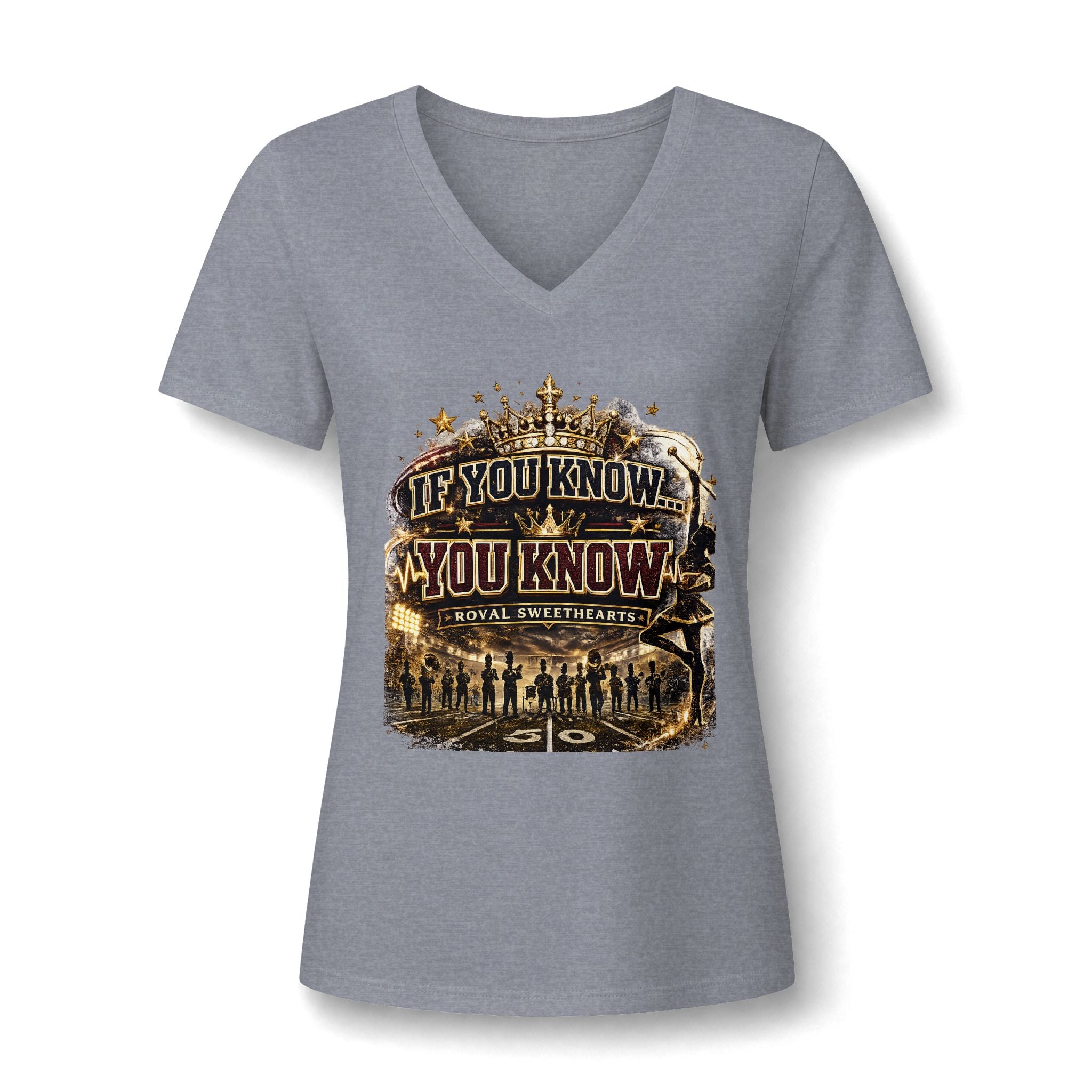 If You Know You Know V-Neck Tee — Royal Sweethearts Graphic Women's T‑Shirt