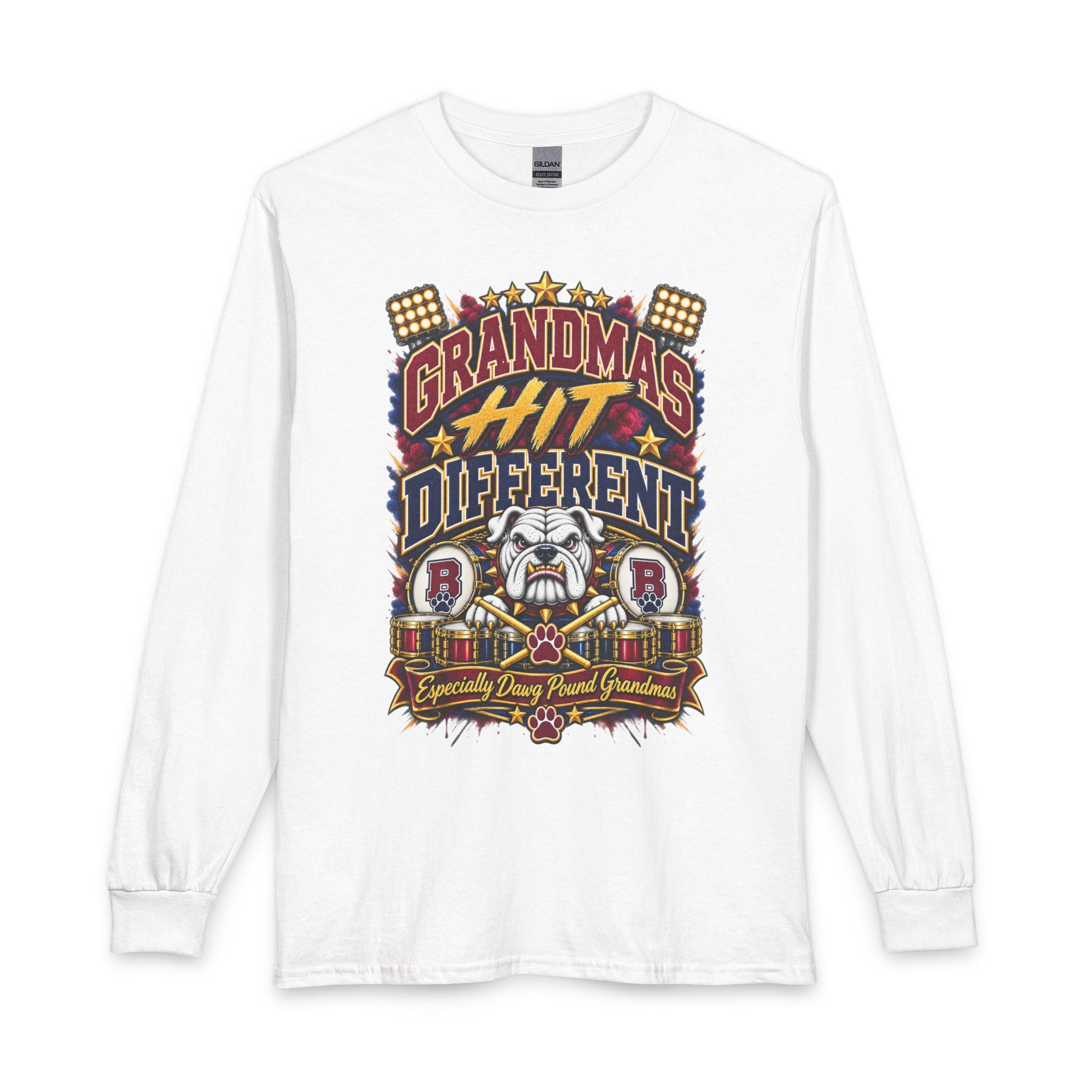 Grandma’s Hit Different Long Sleeve Tee — Funny Bulldog Family Pride Shirt