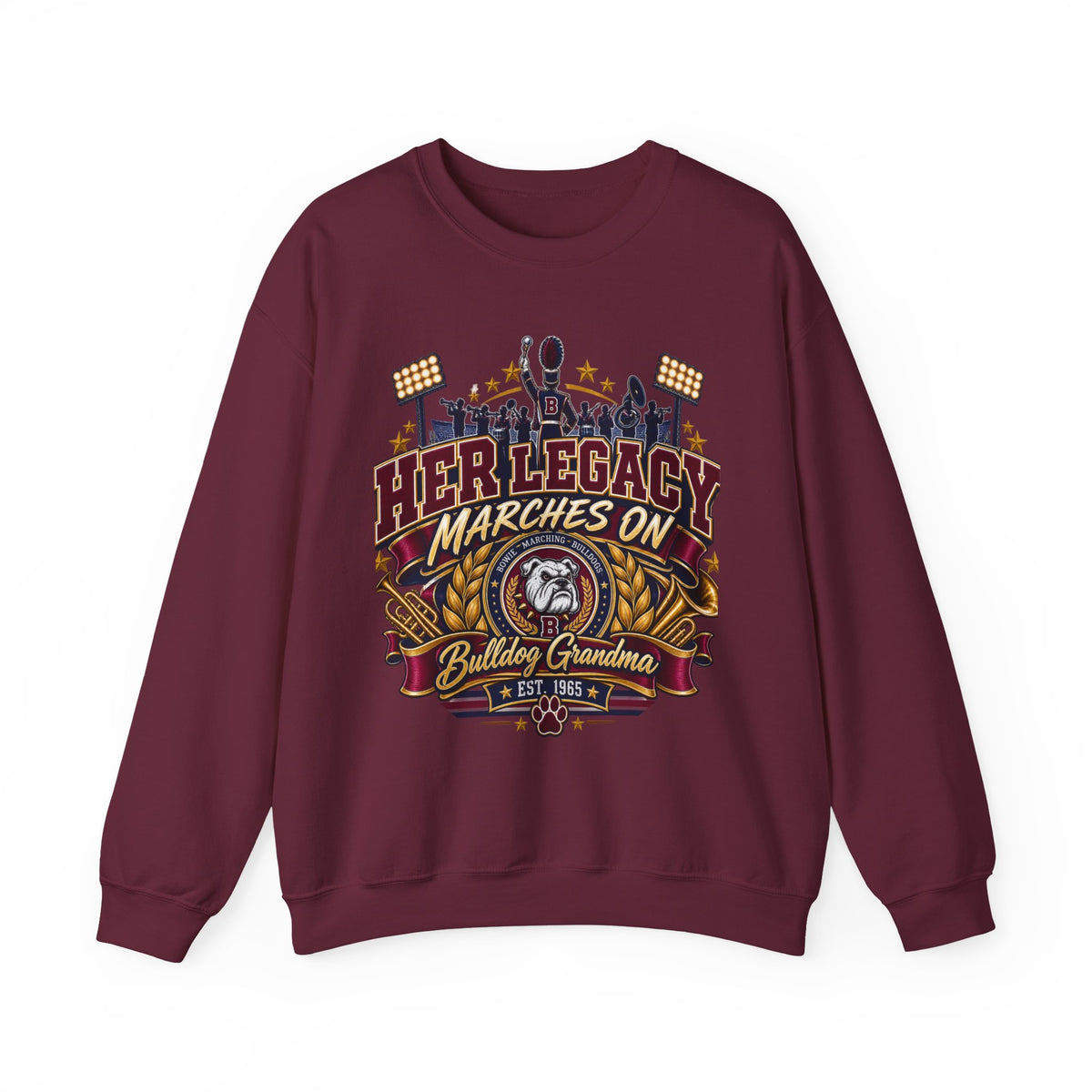 Her Legacy Marches On Bulldog Grandma Sweatshirt
