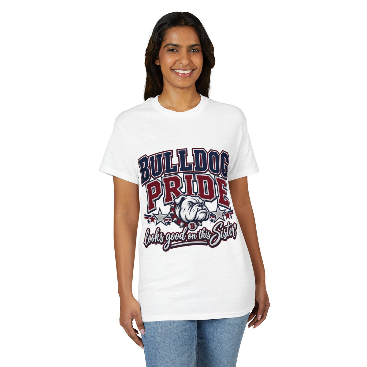 Bulldog Pride T-Shirt — 'Looks Good on His Sister' College Mascot Tee
