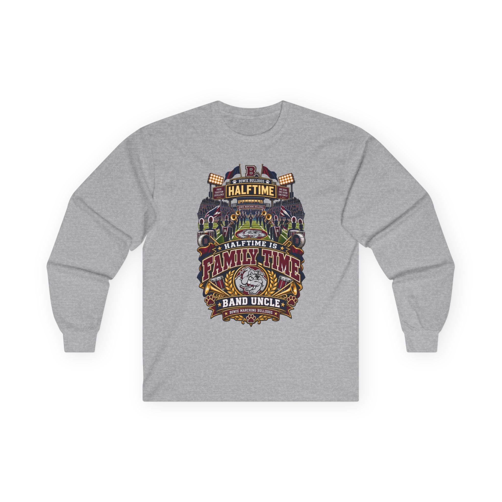 Halftime Family Time Long Sleeve Tee — Band Uncle Football Crew Shirt