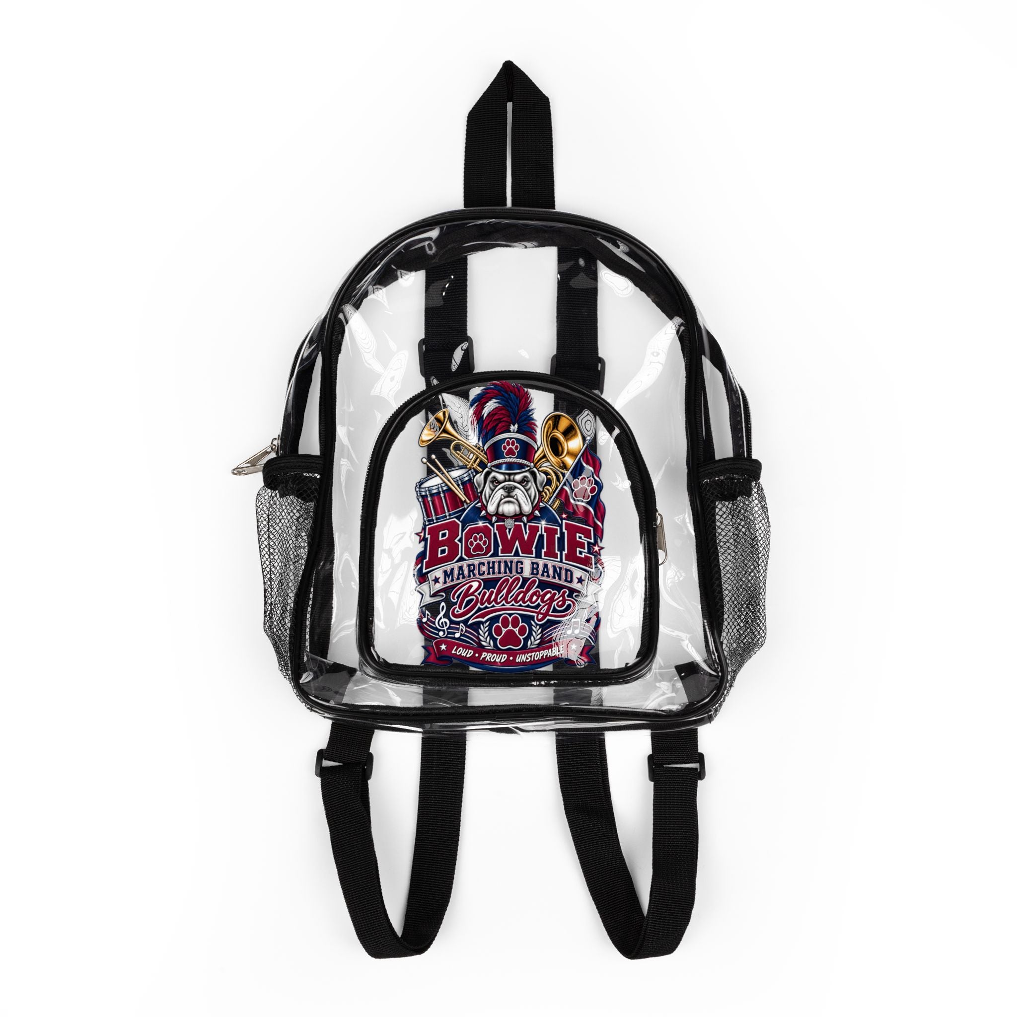Clear Stadium Backpack with Front Pocket – See-Through Security Bag for Events & School