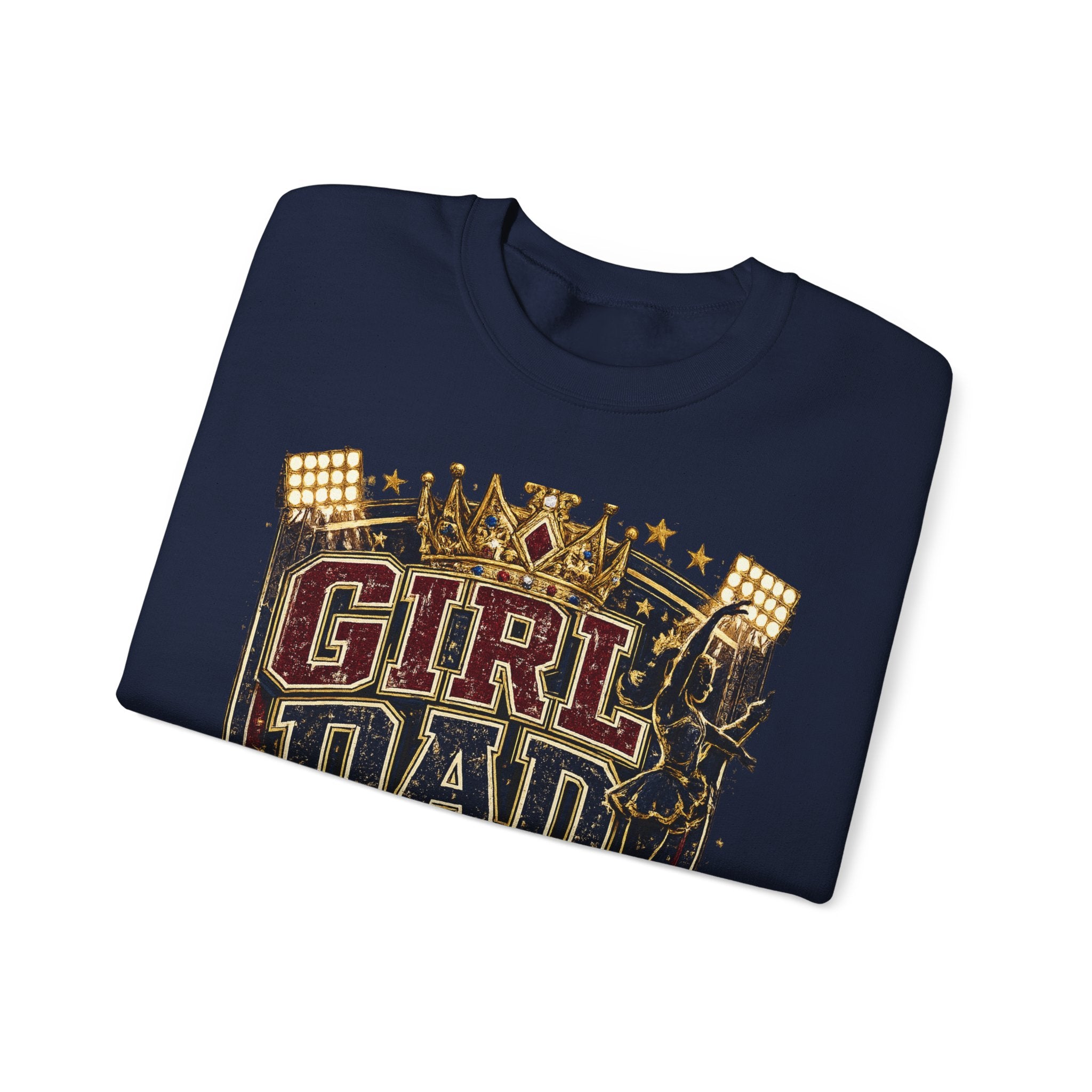 Girl Dad Crewneck Sweatshirt — 'Girl Dad: Royal Sweethearts, Built for Halftime' Vintage Football Design