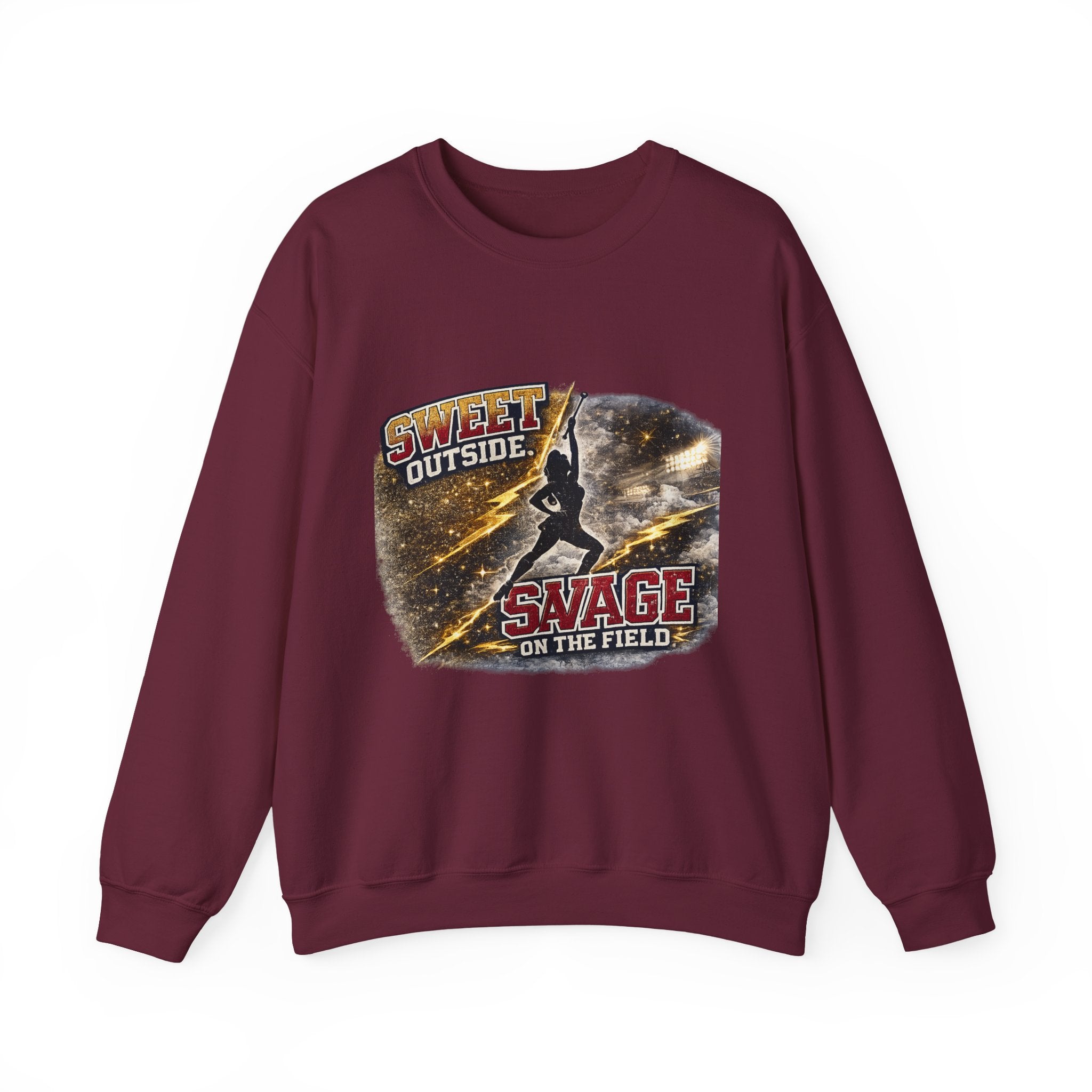 Football Player Graphic Sweatshirt — "Sweet Outside, Savage on the Field"