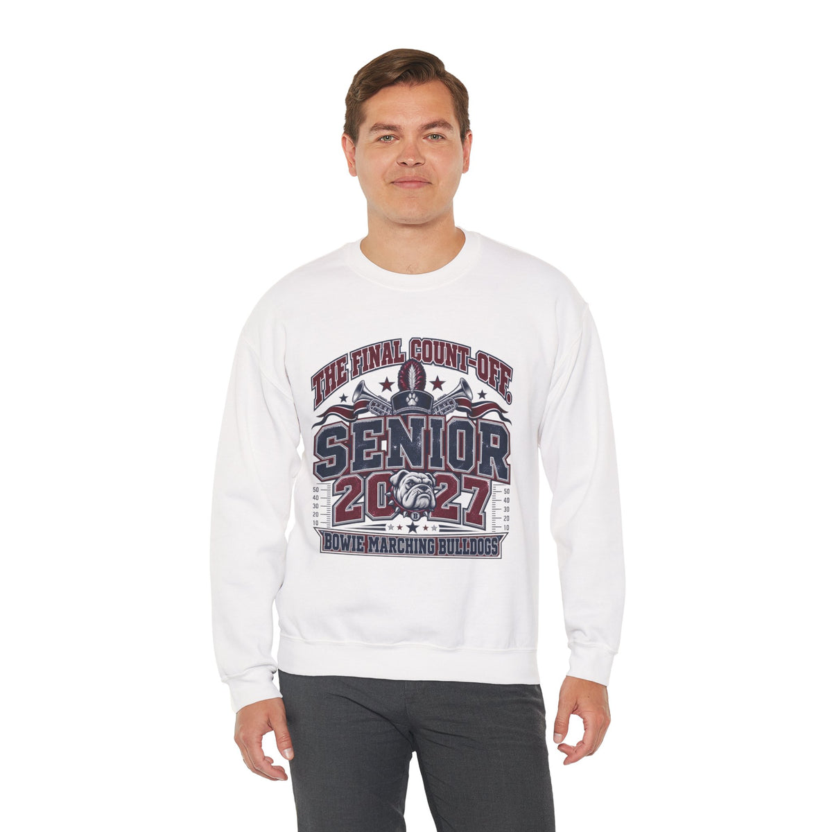 Senior 2027 Crewneck Sweatshirt — "The Final Count-Down" Bowie Marching Bulldogs