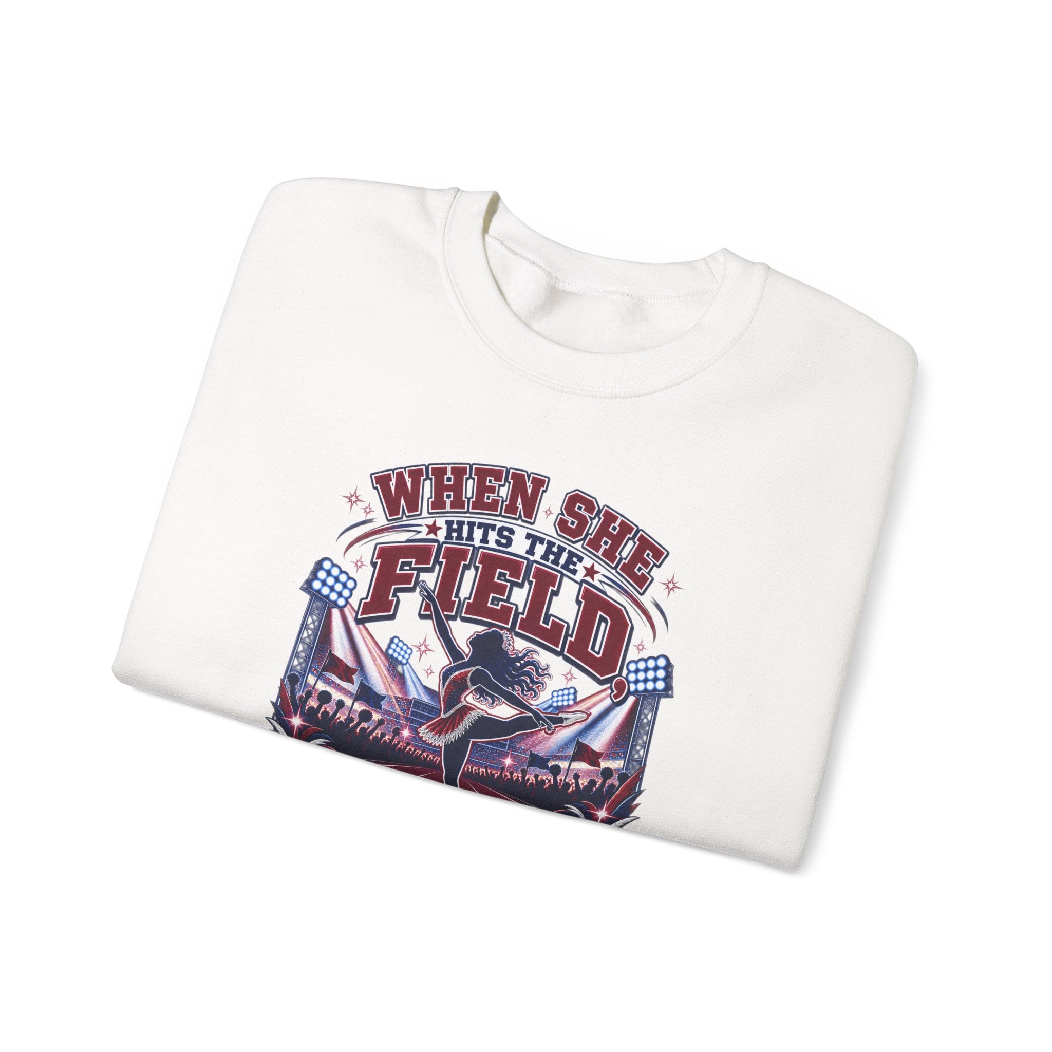When She Hits the Field Grandpa Stands Up Sweatshirt — Baseball Grandpa Crewneck