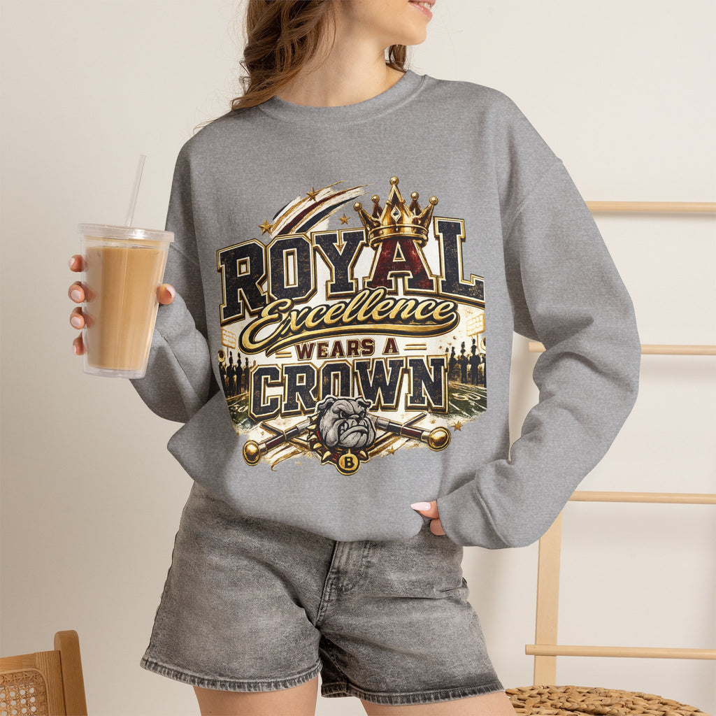 Crewneck Sweatshirt - "Royal Excellence Wears a Crown" Graphic