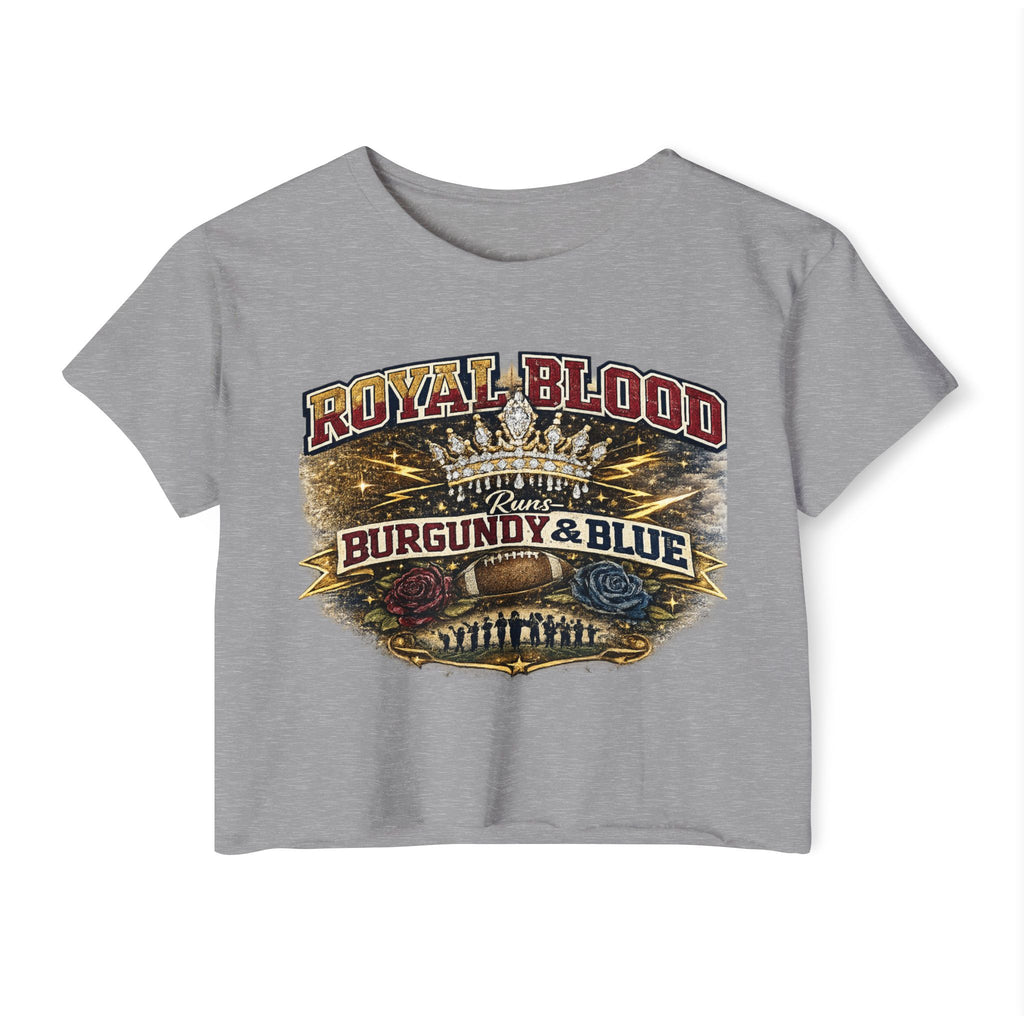 Royal Blood Burgundy & Blue Crop Top — Women's Festival Graphic Tee