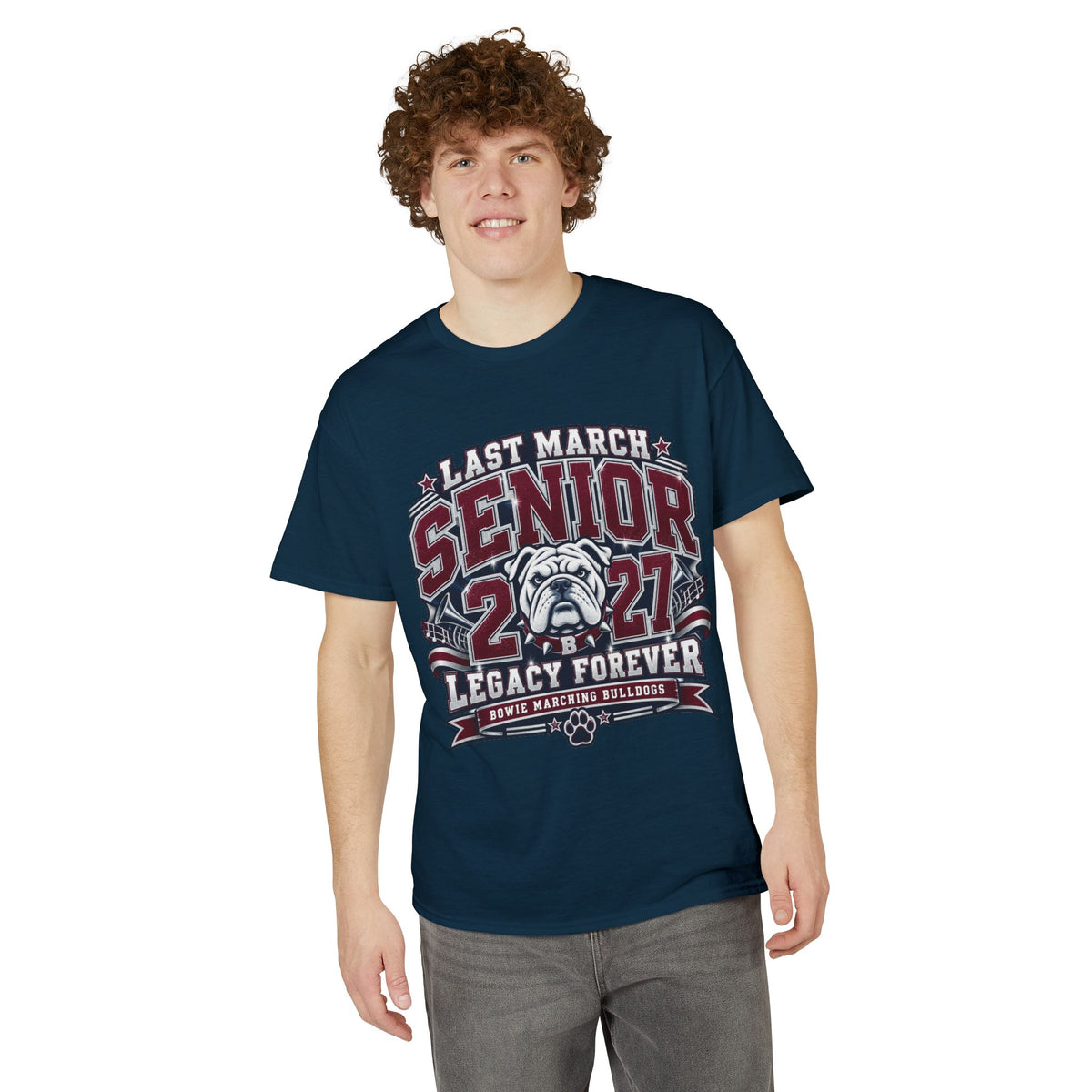Senior 2027 Bulldog Marching Band T-Shirt — "Last March" Legacy Forever