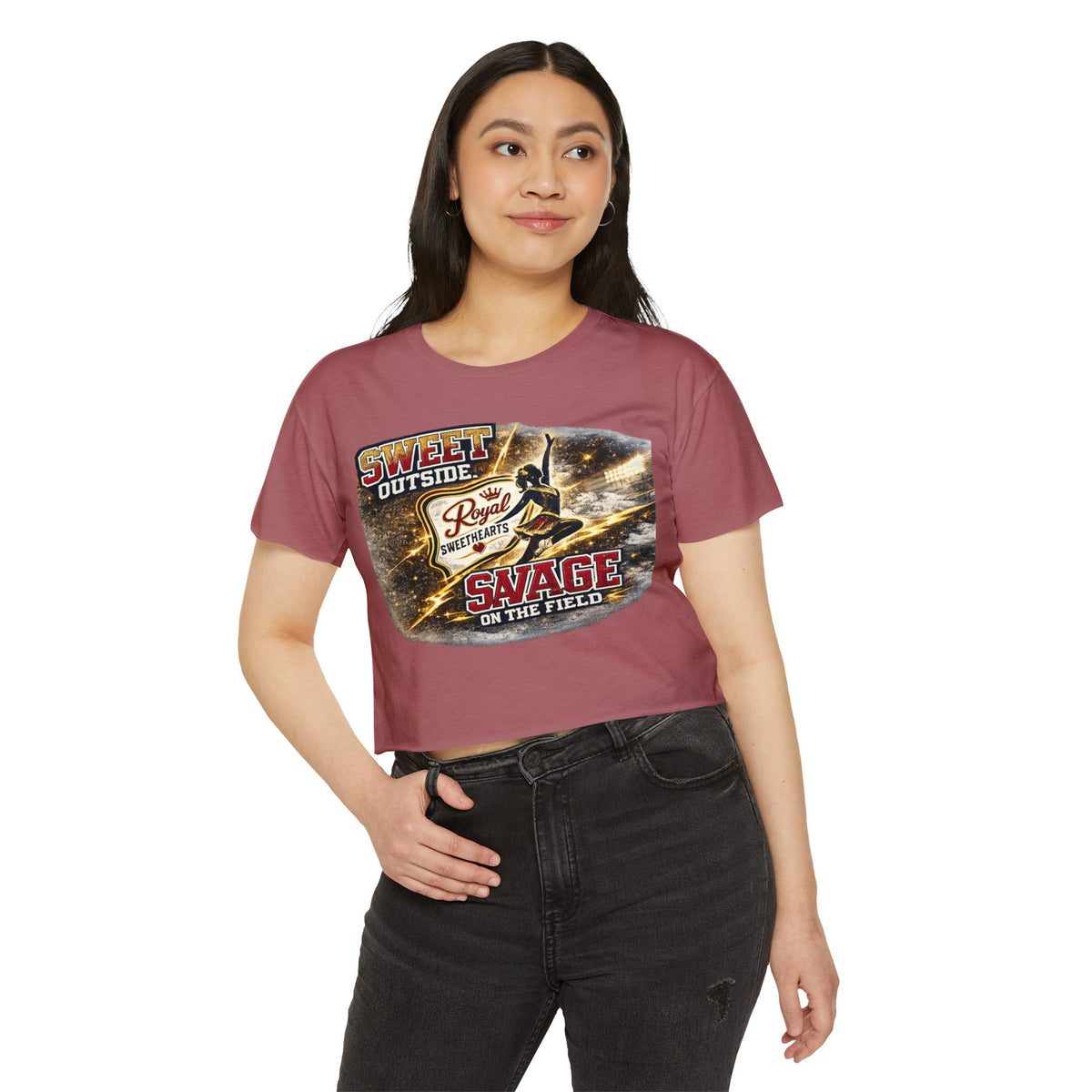 Festival Crop Top — "Sweet Outside, Savage on the Field" Graphic