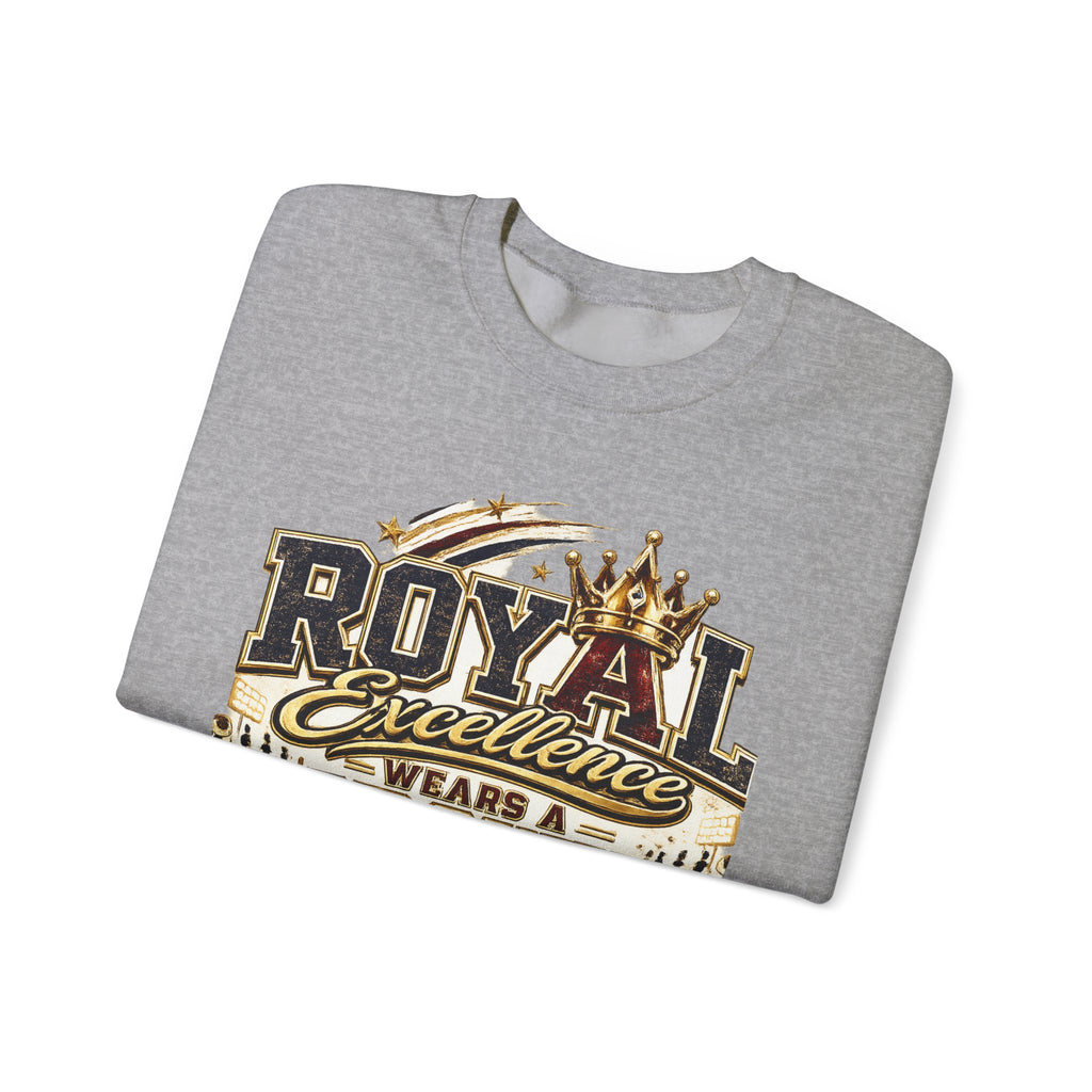 Crewneck Sweatshirt - "Royal Excellence Wears a Crown" Graphic