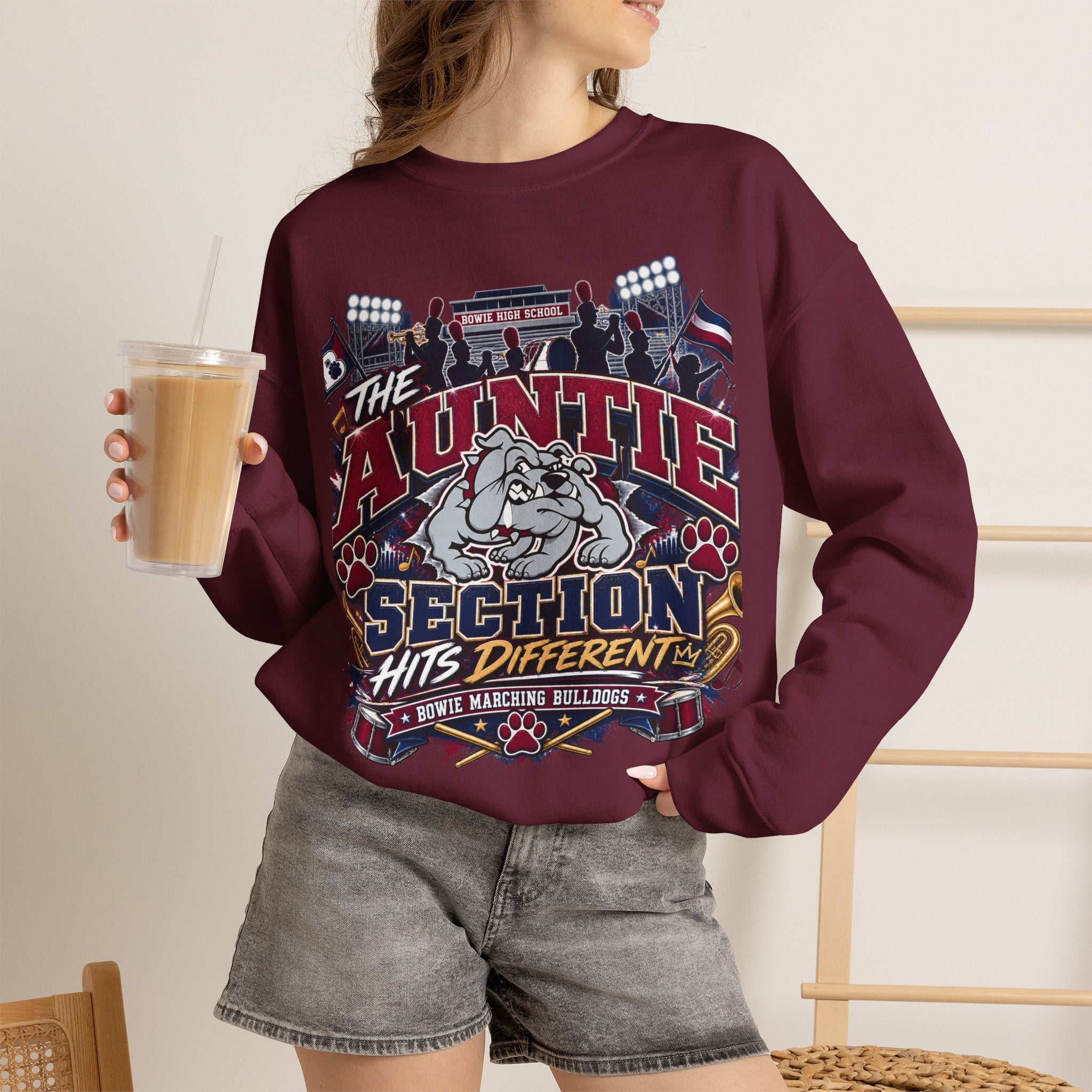 The Auntie Section Sweatshirt - "Hits Different" Retro Bulldog Crewneck