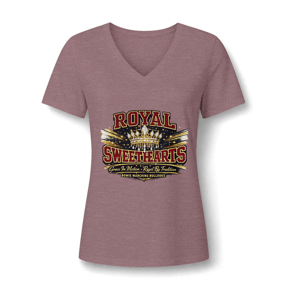 Royal Sweethearts Women's V-Neck Tee — Vintage Motorcycle Rally Graphic