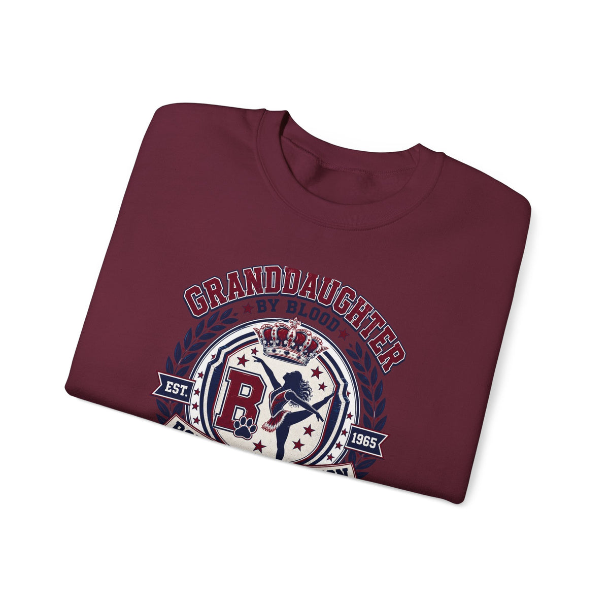 Granddaughter Sweethearts Grandpa Crewneck Sweatshirt - Royal By Tradition Design