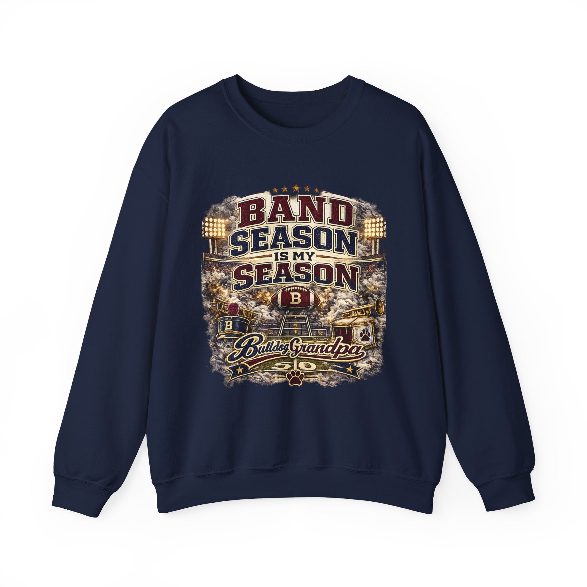 Band Season Is My Season Crewneck Sweatshirt — Proud Band Grandpa Pullover