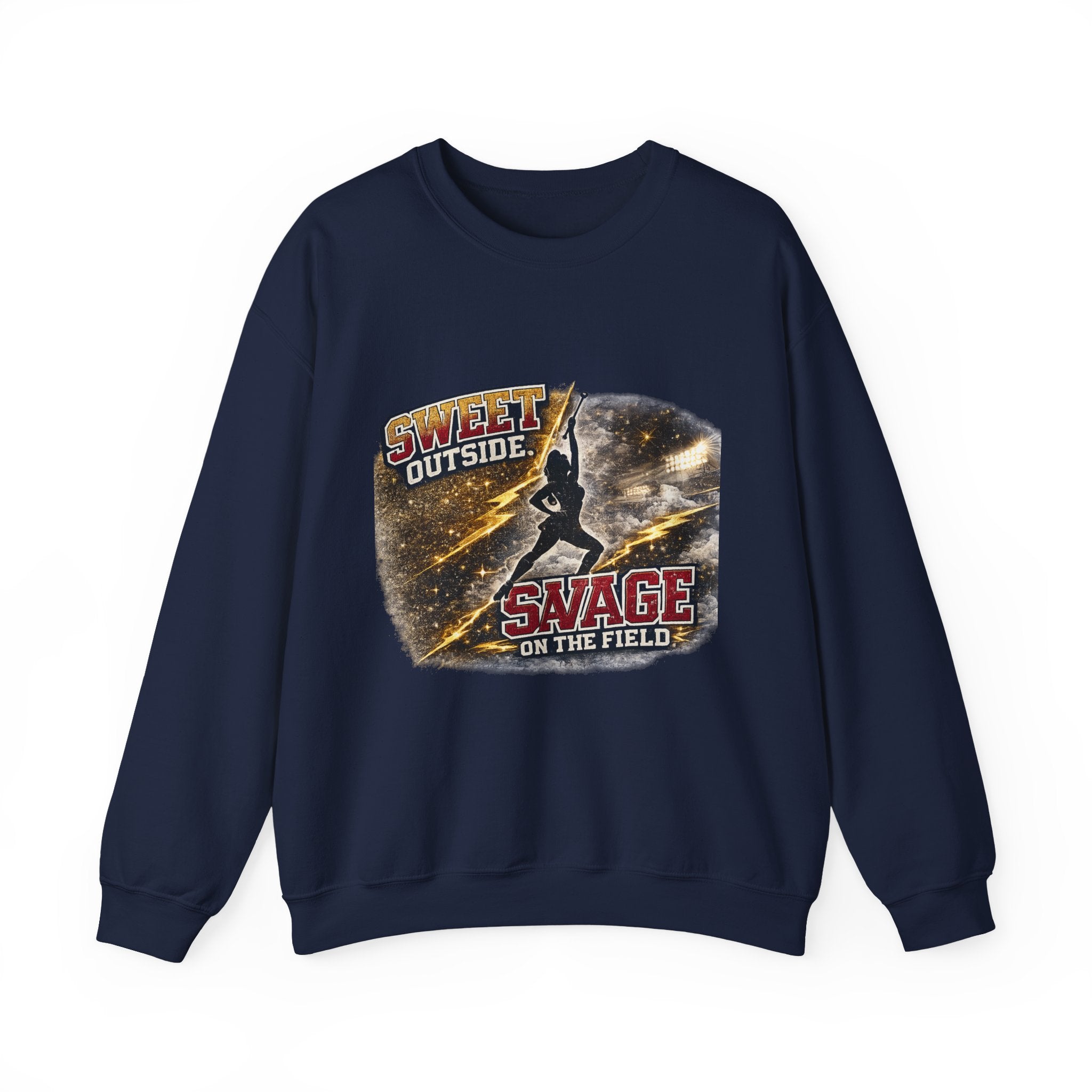 Football Player Graphic Sweatshirt — "Sweet Outside, Savage on the Field"
