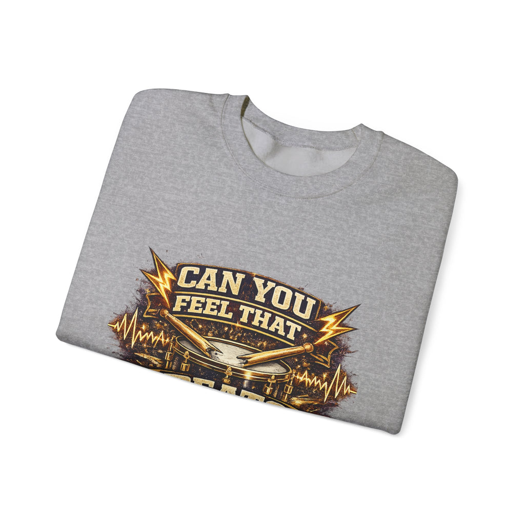 Can You Feel That Beat? Graphic Sweatshirt — Vintage Drum & Music Festival Crewneck