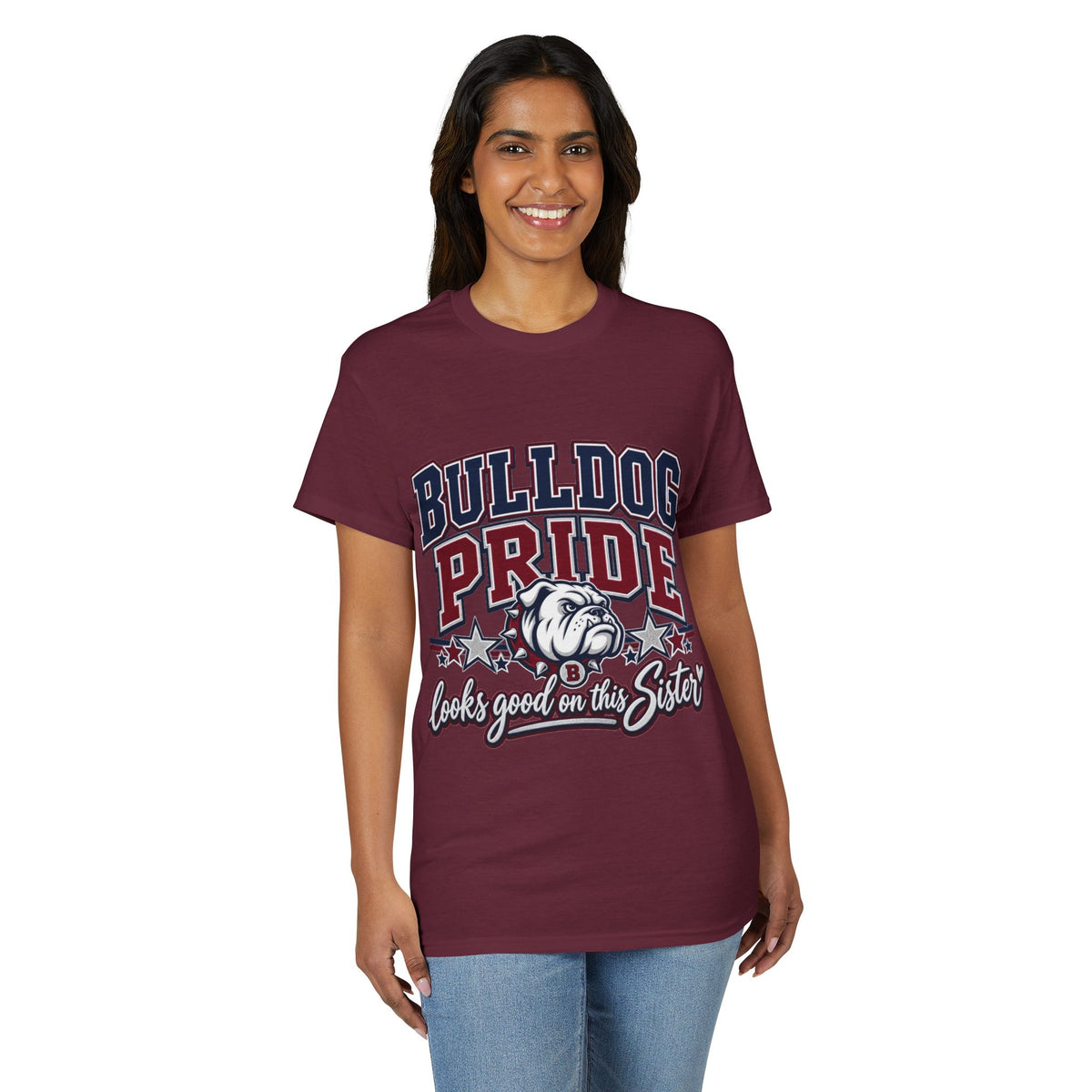 Bulldog Pride T-Shirt — 'Looks Good on His Sister' College Mascot Tee