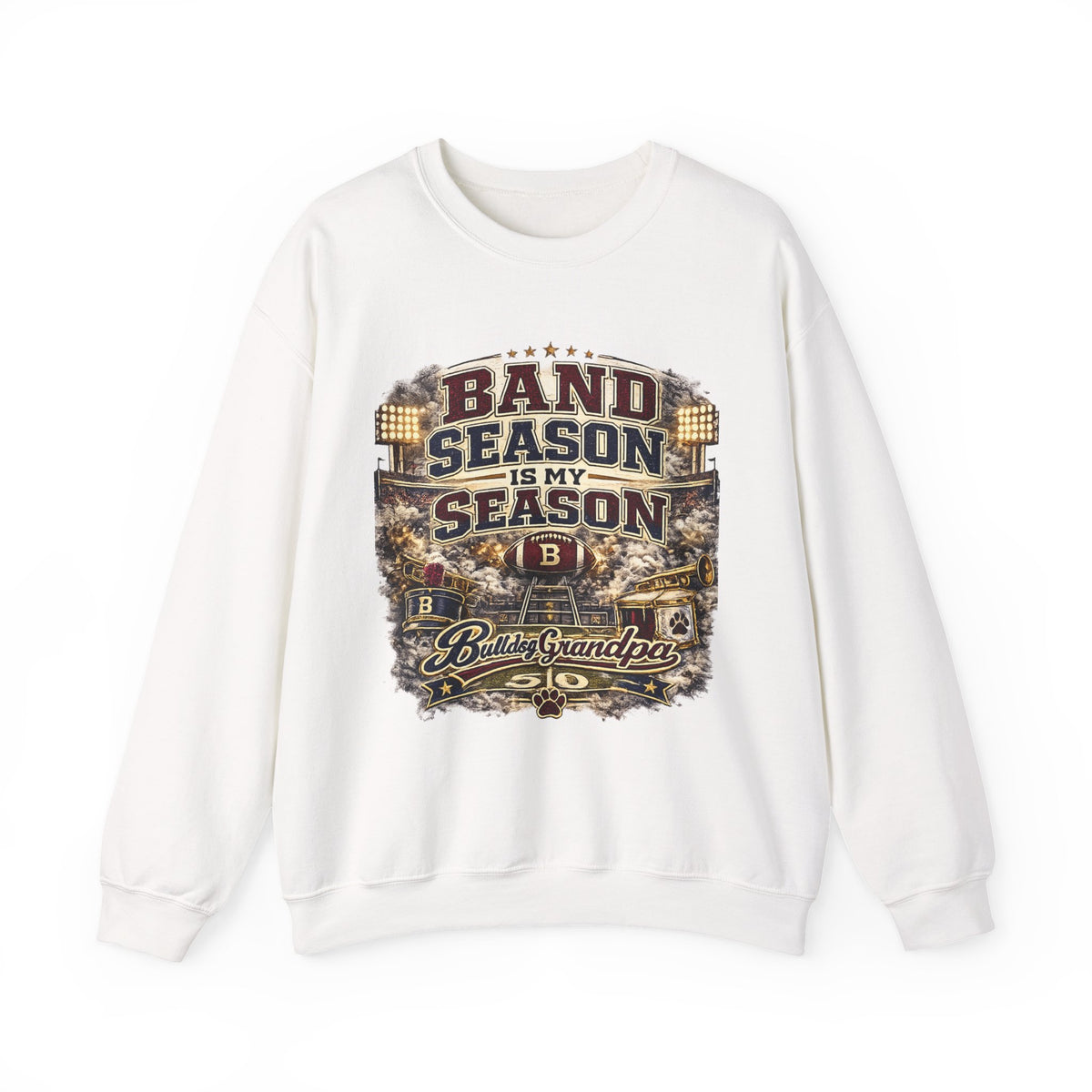 Band Season Is My Season Crewneck Sweatshirt — Proud Band Grandpa Pullover