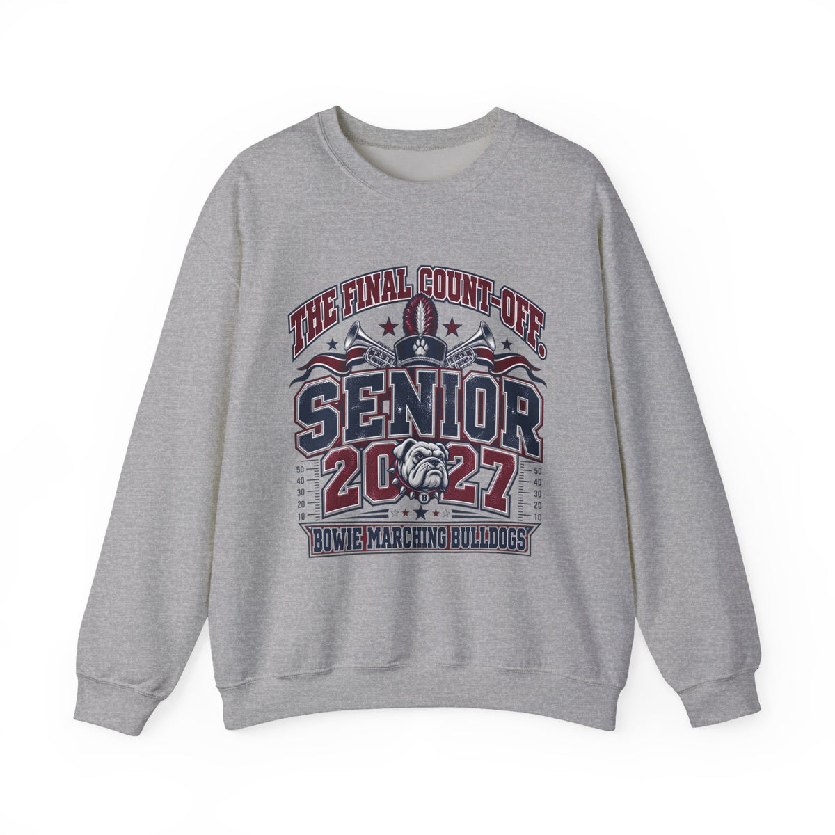 Senior 2027 Crewneck Sweatshirt — "The Final Count-Down" Bowie Marching Bulldogs