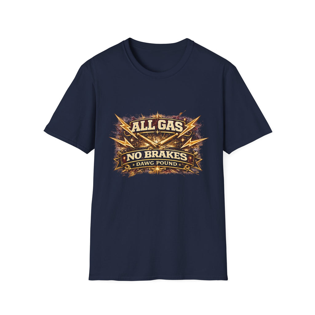 All Gas No Brakes T-Shirt — Vintage Lightning Moto Racing Tee