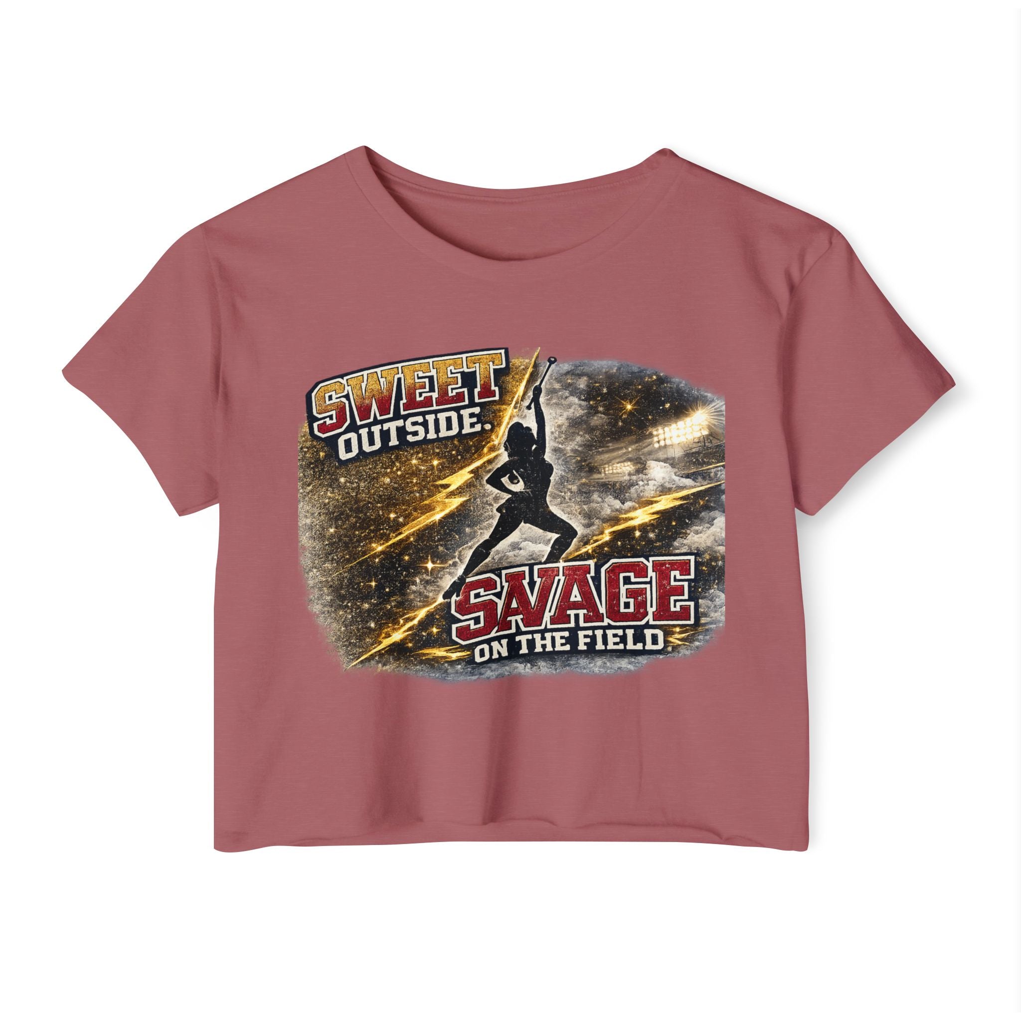 Festival Crop Top — "Sweet Outside, Savage on the Field" Graphic