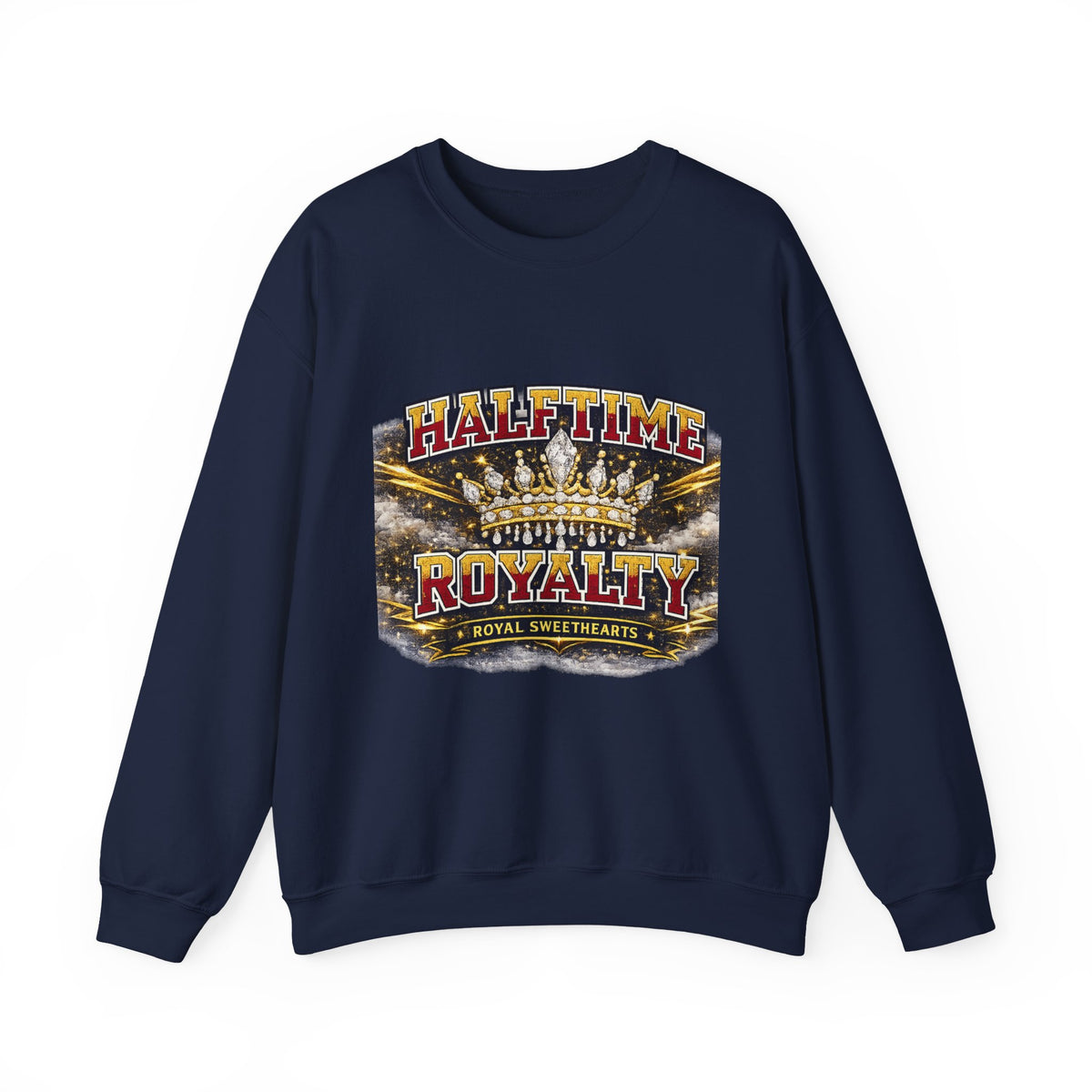 Crewneck Sweatshirt - "Halftime Royalty" Vintage Crown Football Graphic