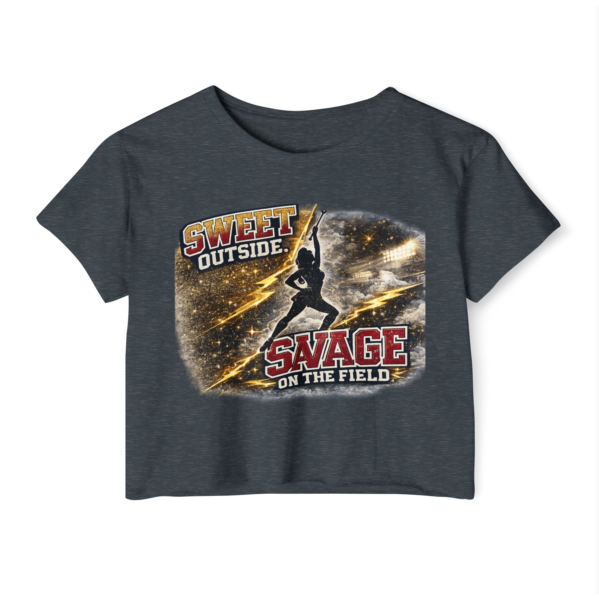 Festival Crop Top — "Sweet Outside, Savage on the Field" Graphic
