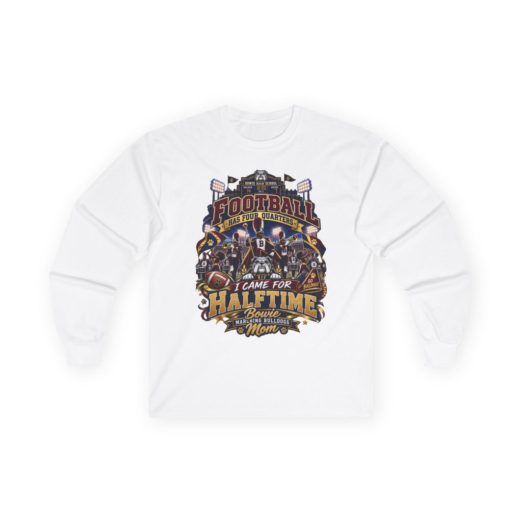 Football Dad Long Sleeve Tee — "I Came for Halftime, Stayed for Mom" Vintage Game Day Shirt