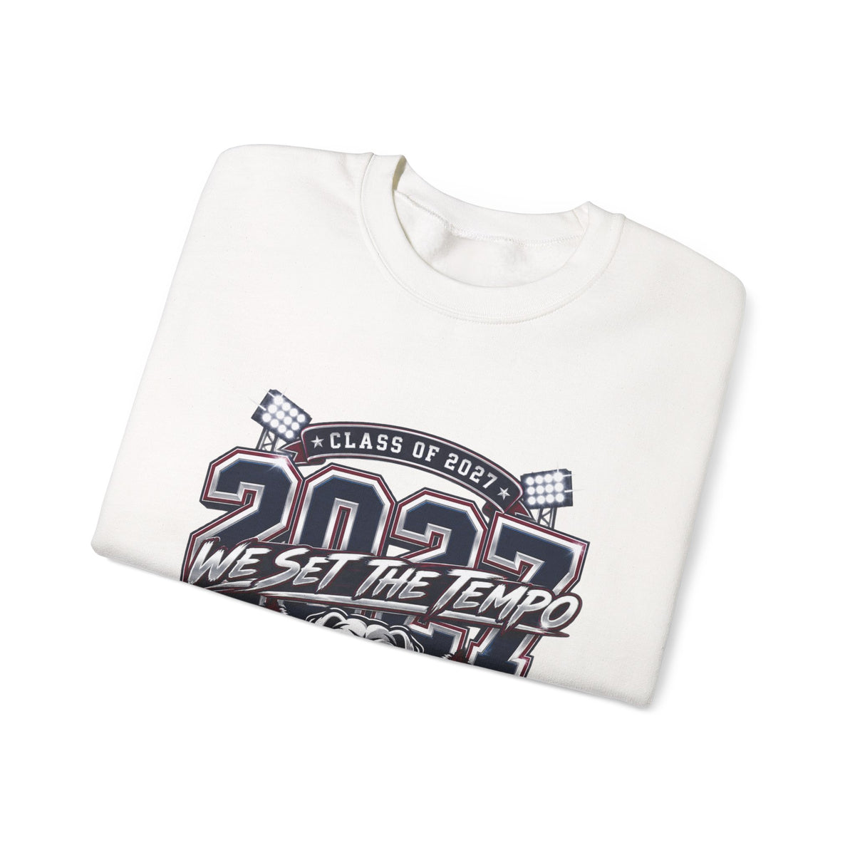 Crewneck Sweatshirt — "Class of 2027 We Set the Tempo" Marching Bulldogs