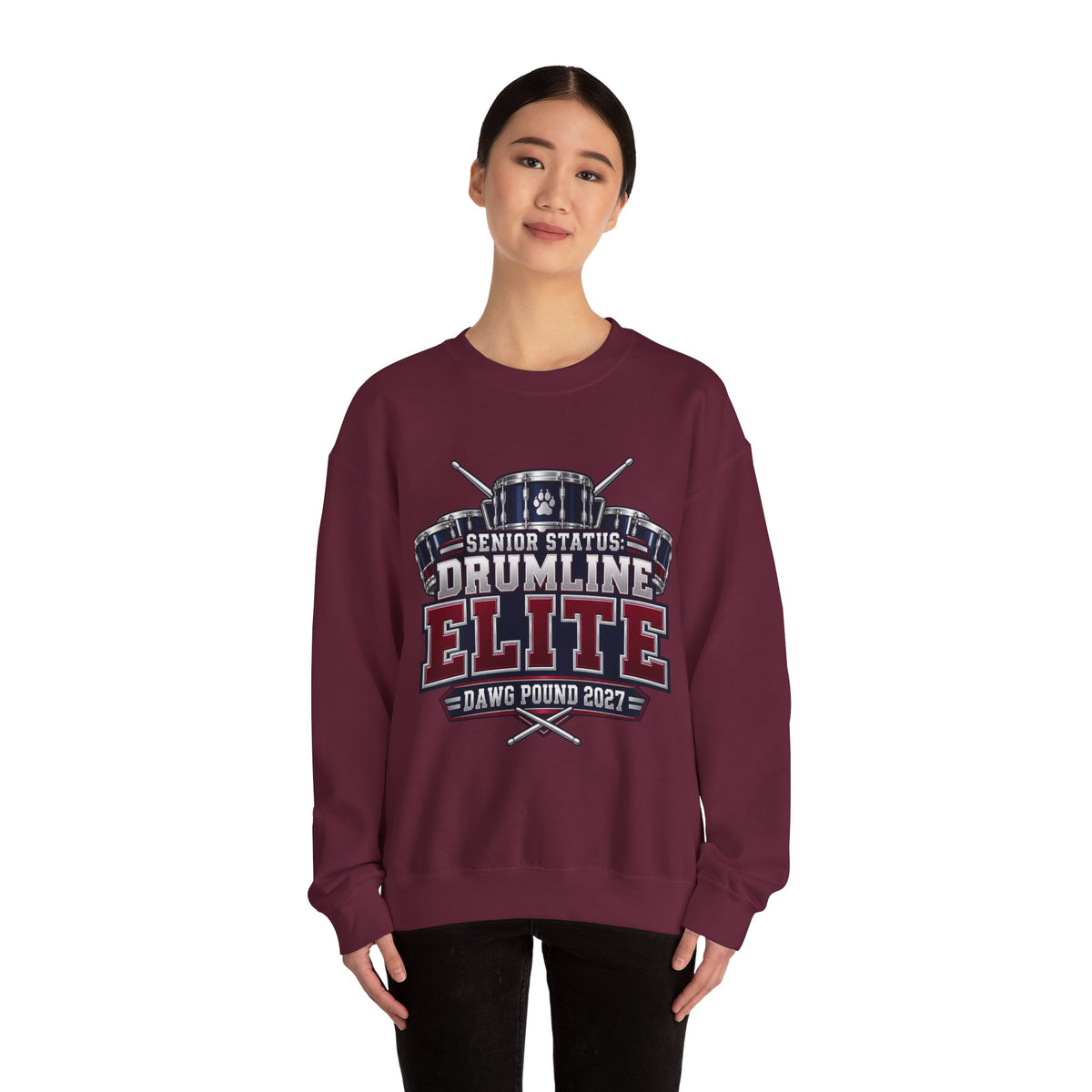 Drumline Elite Crewneck Sweatshirt — "Senior Status" Dawg Pound 2027