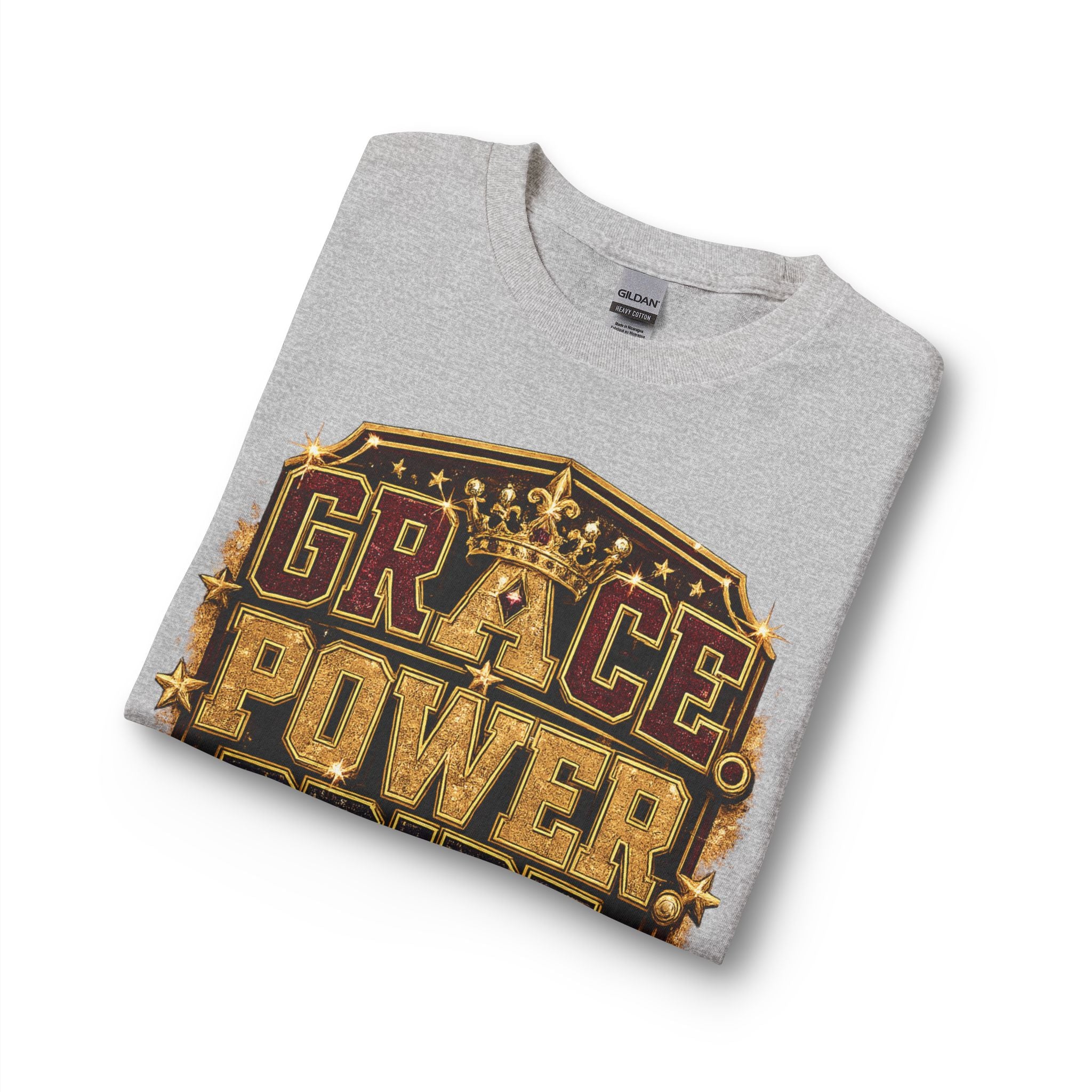 Long Sleeve T-Shirt — "Grace Power Pride" Royal Sweetheart Mom Graphic