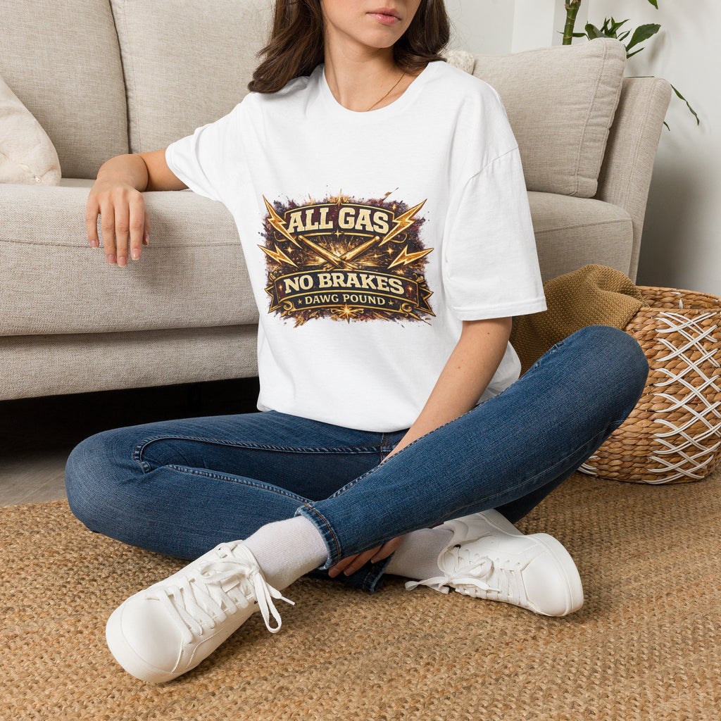 All Gas No Brakes T-Shirt — Vintage Lightning Moto Racing Tee