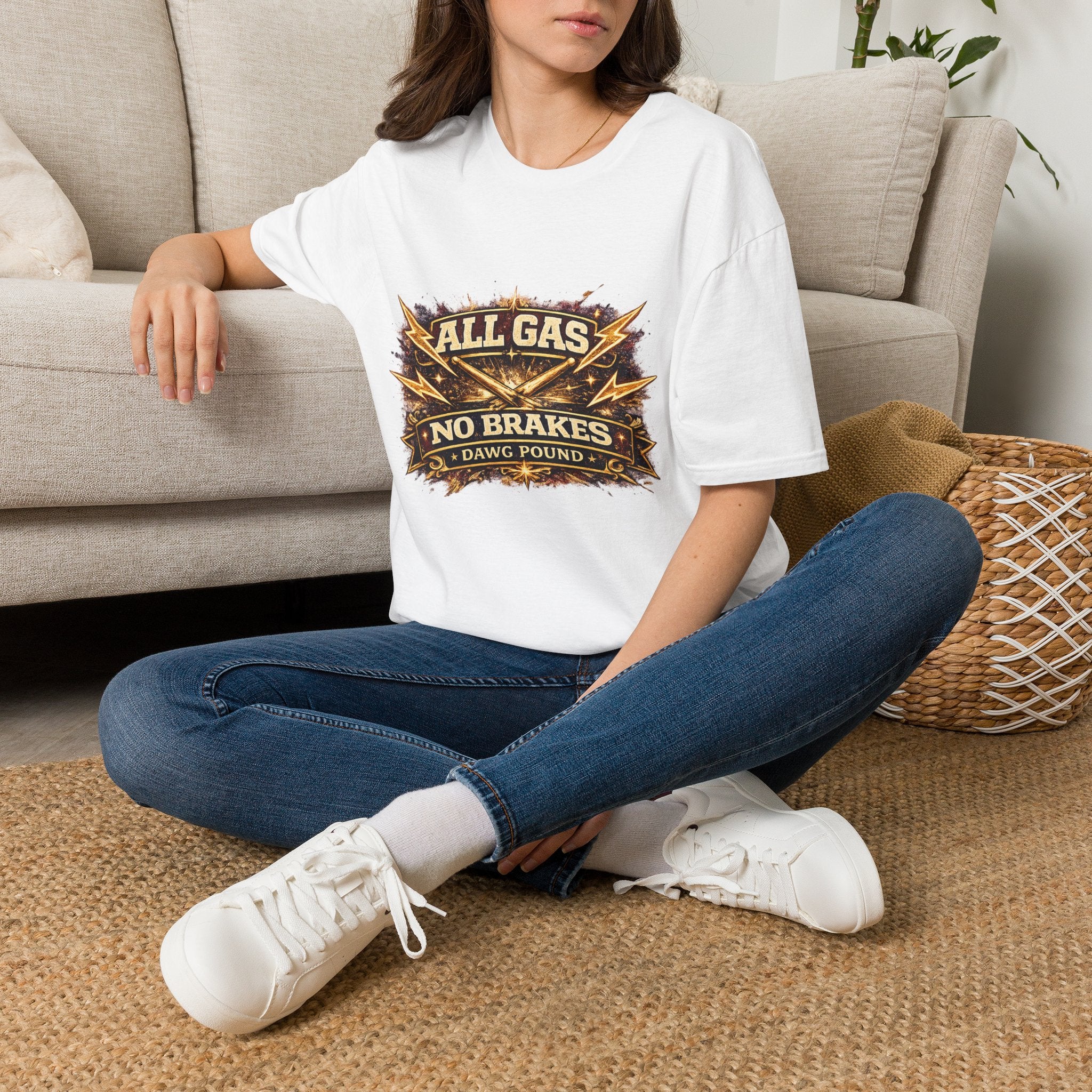 All Gas No Brakes T-Shirt — Vintage Lightning Moto Racing Tee