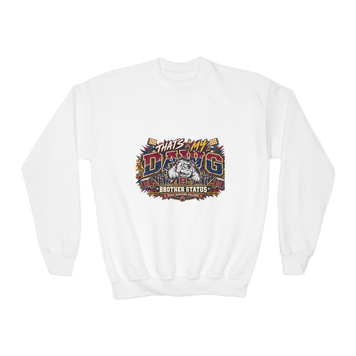 Youth Crewneck Sweatshirt – "That's My Dawg" Retro Graphic Pullover