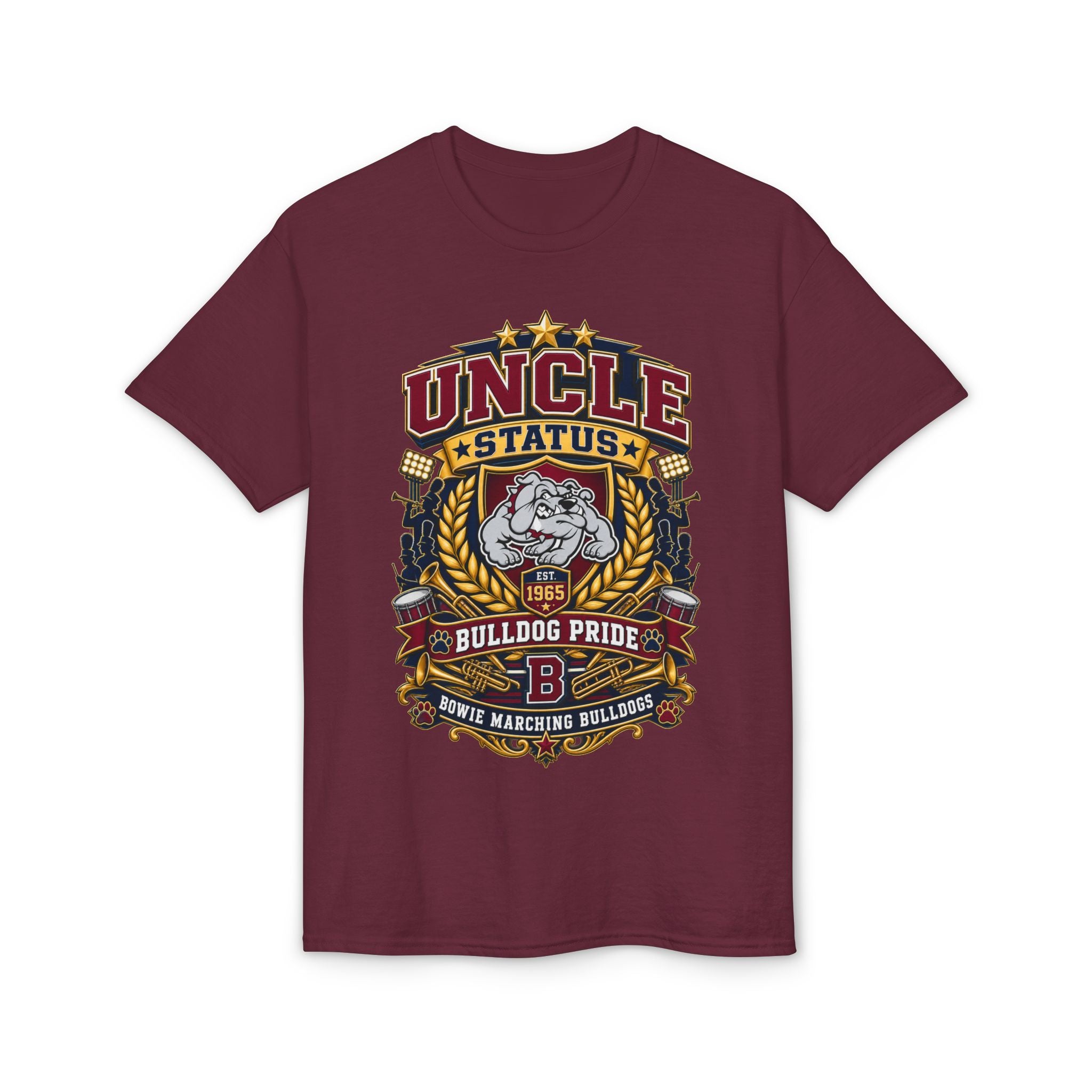 Uncle Status Bulldog Pride T-Shirt — Retro Marching Bulldogs Design