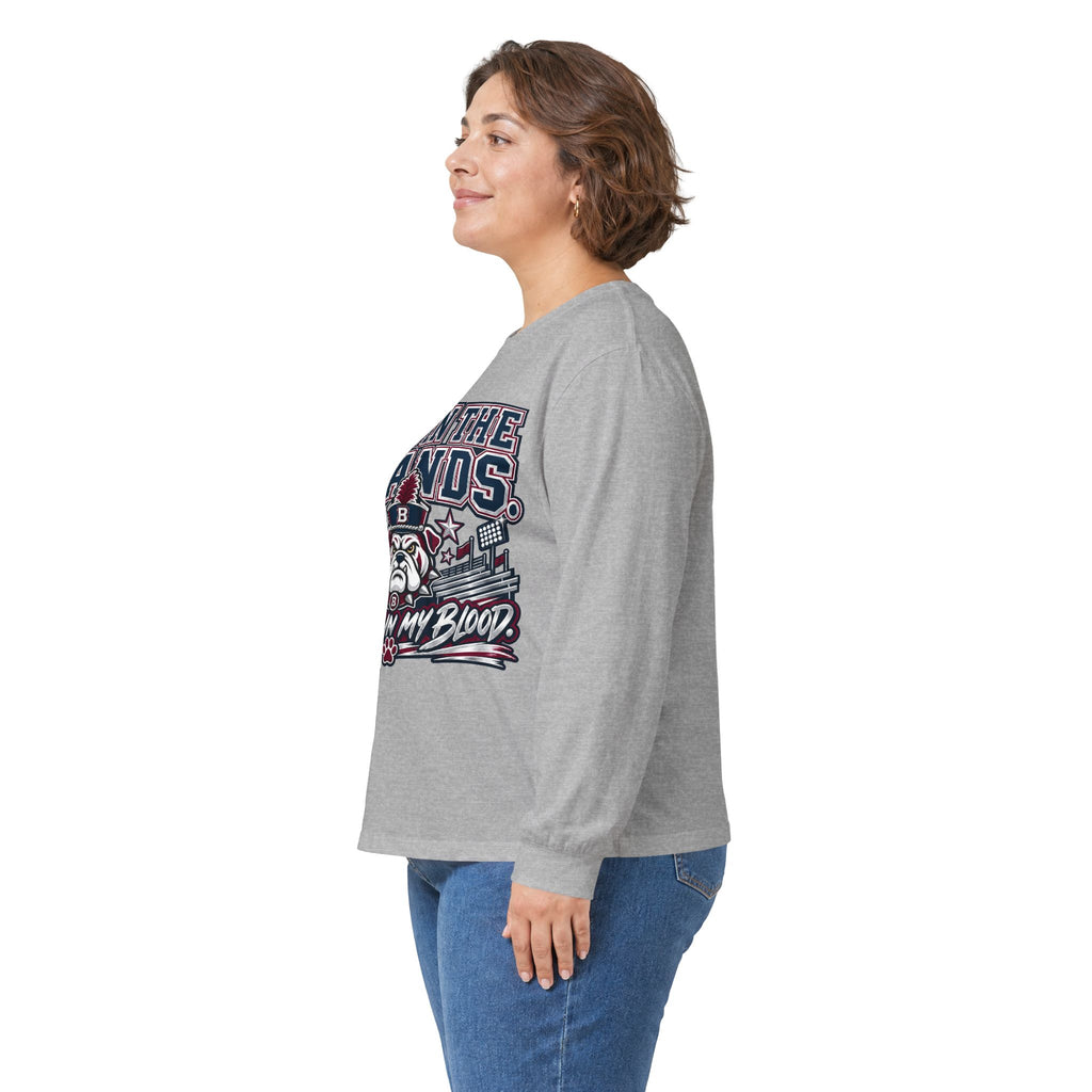 Bulldog In My Blood Long Sleeve Tee — 'Sis In The Stands' Fan Shirt