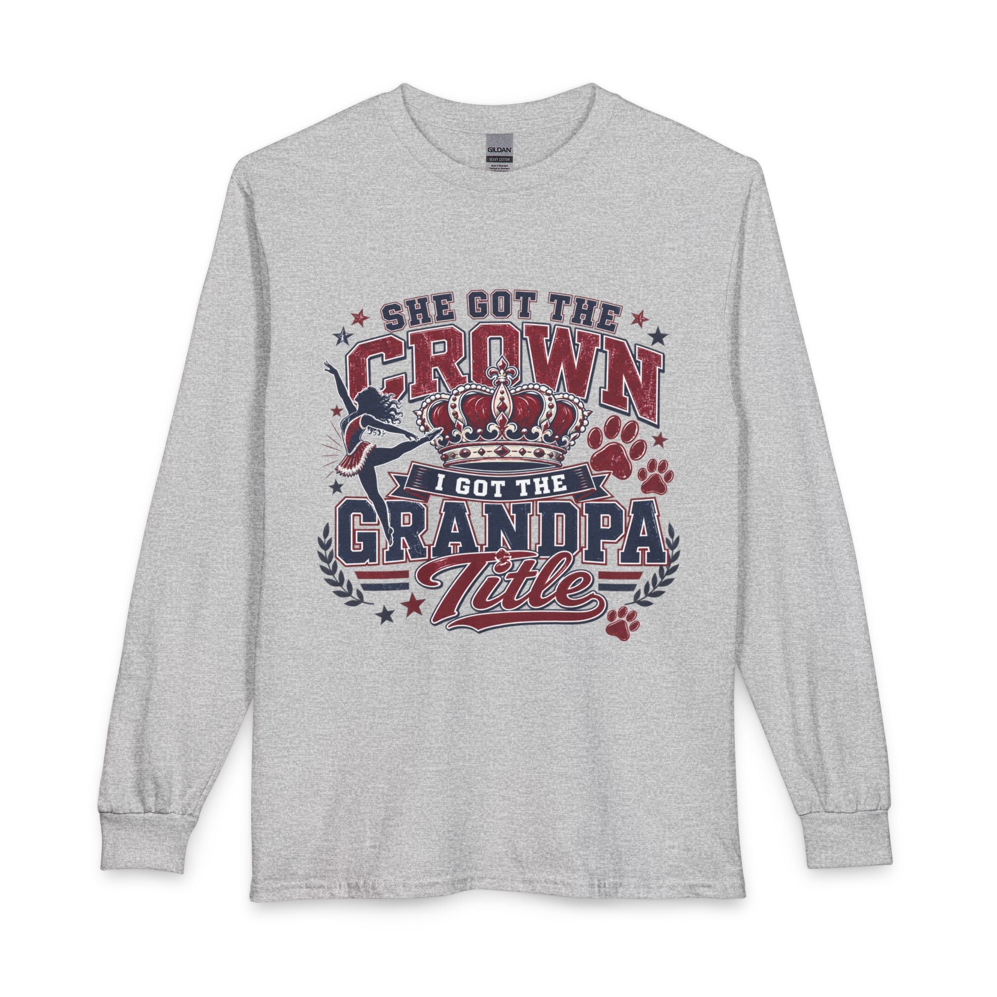 She Got the Crown, I Got the Grandpa Title Long Sleeve Shirt