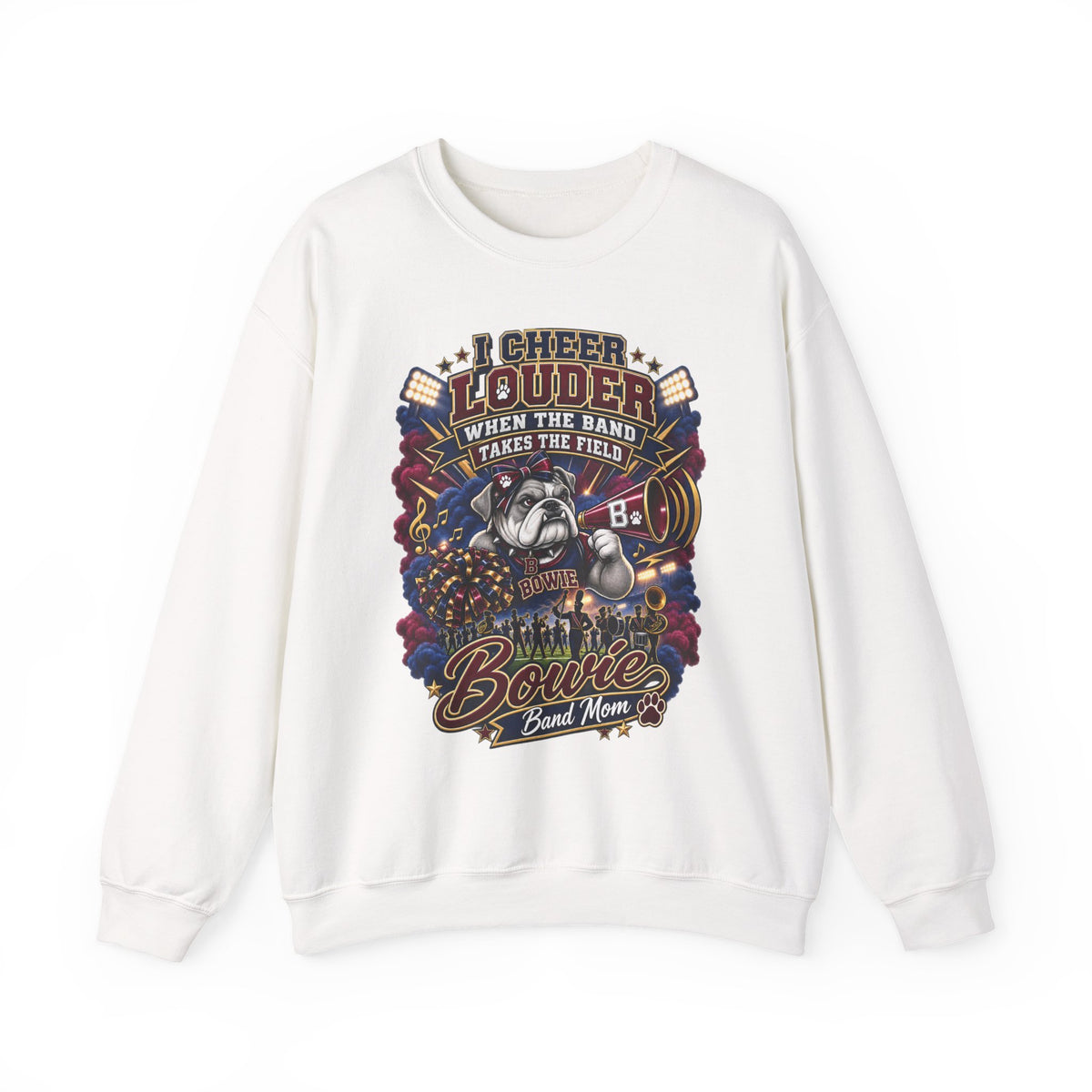 Band Mom Crewneck Sweatshirt - "I Cheer Louder When The Band Takes The Field" Marching Band Supporter Pullover