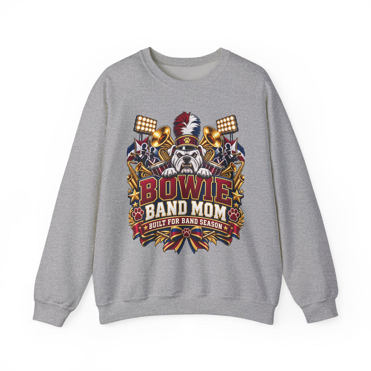 Band Mom Crewneck Sweatshirt — "Bowie Band Mom" Marching Band Mom Pullover